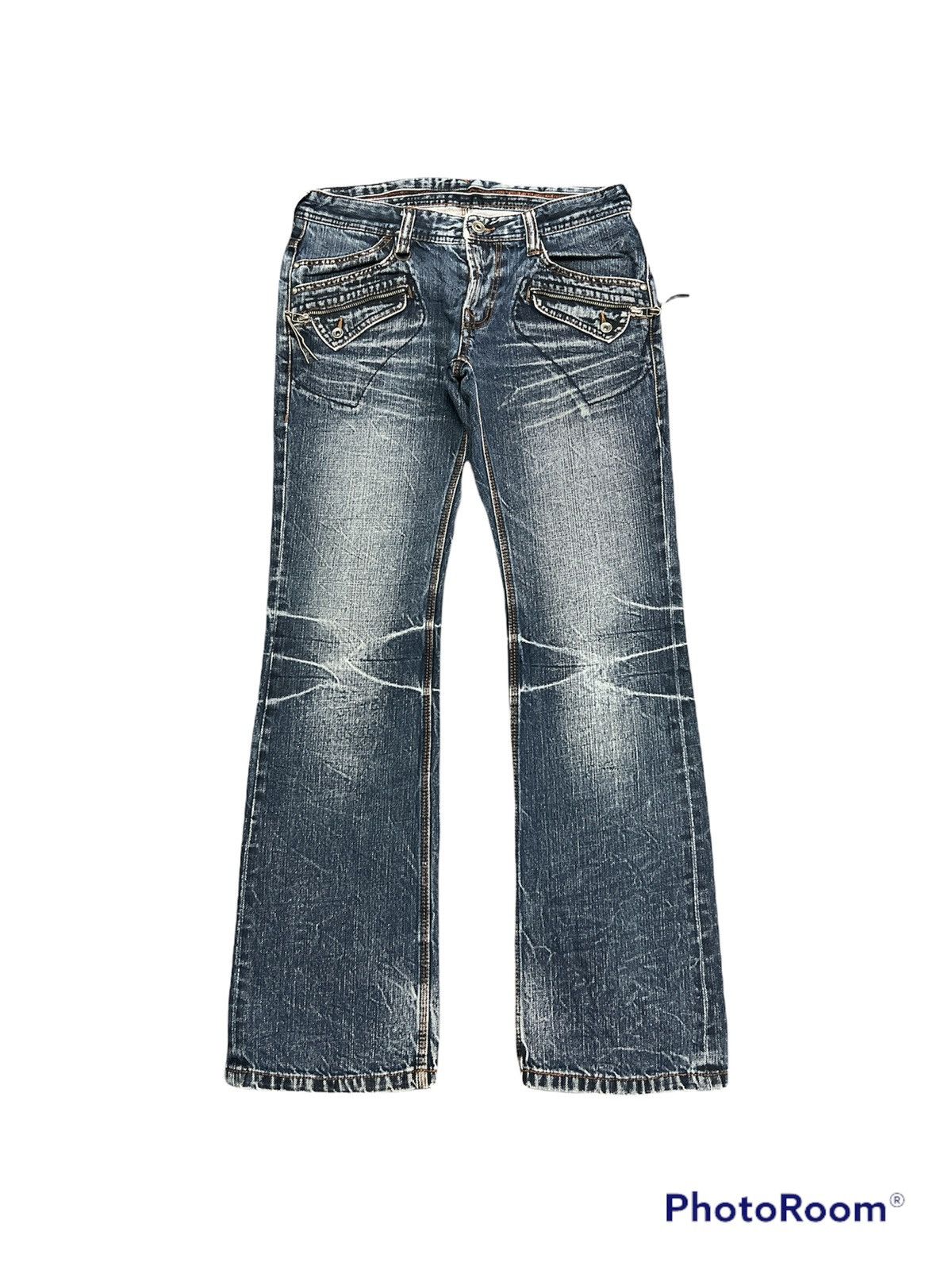 Japanese Brand × Matsuda Distressed Japan Blue Flare by Nicole Club For Men Denim Size US 32 / EU 48 - 2 Thumbnail