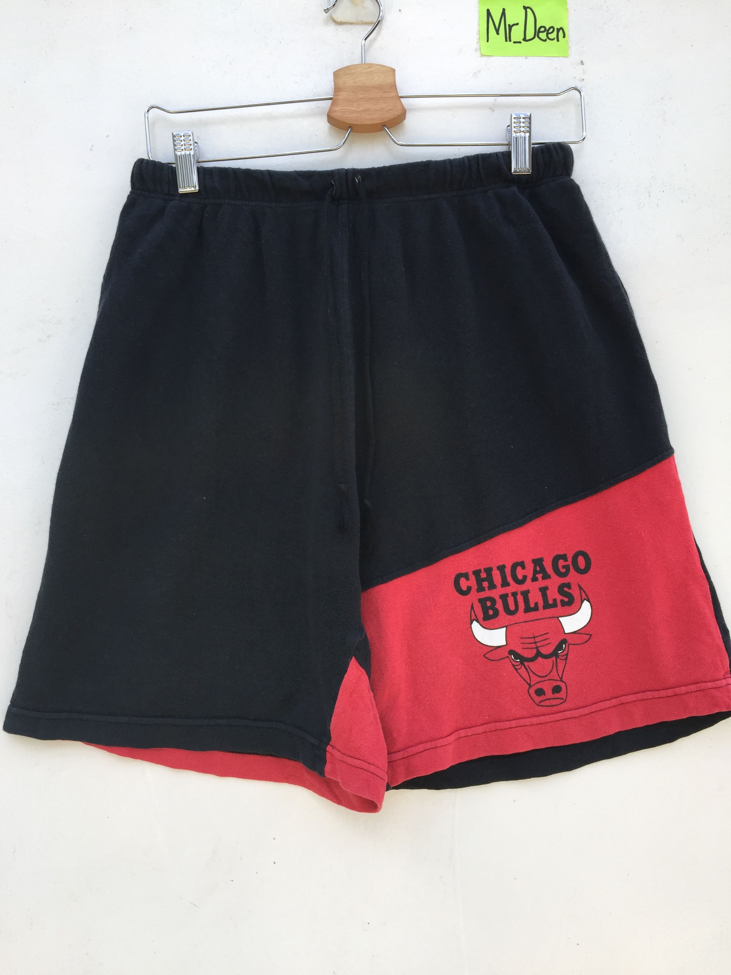 image of Vintage 90's Chicago Bulls Champion Nba Shorts in Black, Men's (Size 27)