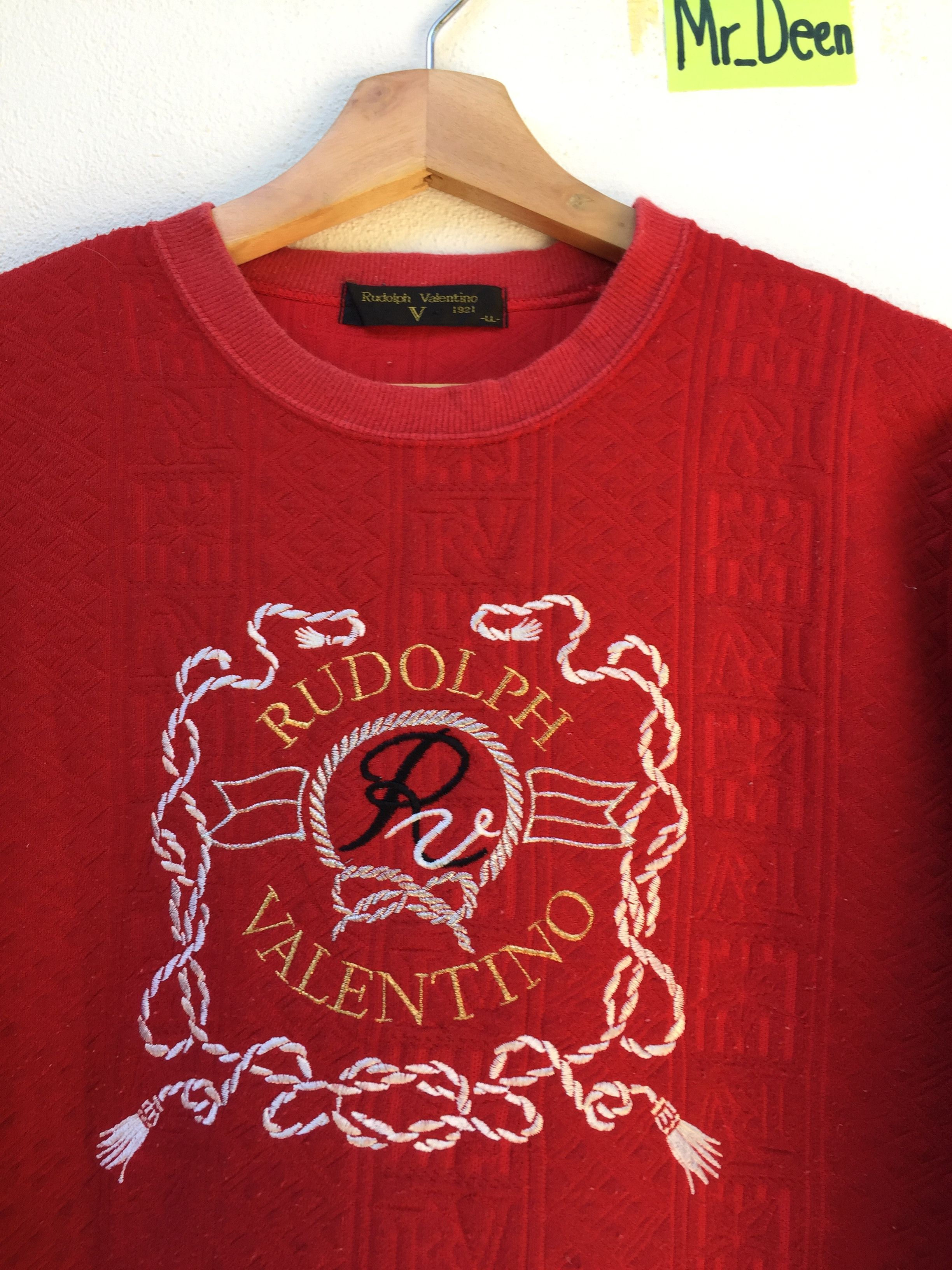 Valentino Vintage Rudolph Valentino Sweatshirt Embroidery Big Logo Size US L / EU 52-54 / 3 - 4 Thumbnail