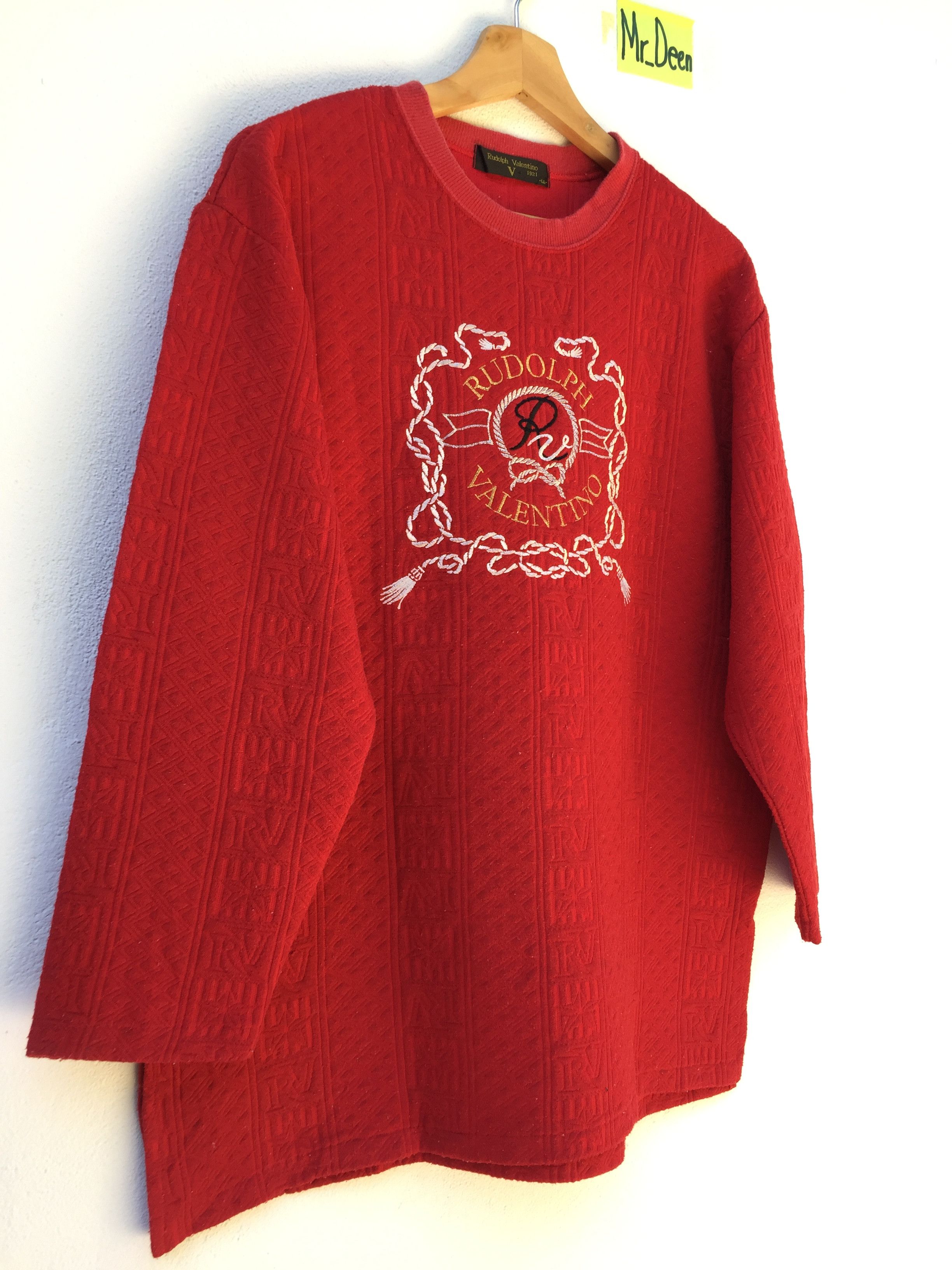 Valentino Vintage Rudolph Valentino Sweatshirt Embroidery Big Logo Size US L / EU 52-54 / 3 - 2 Thumbnail