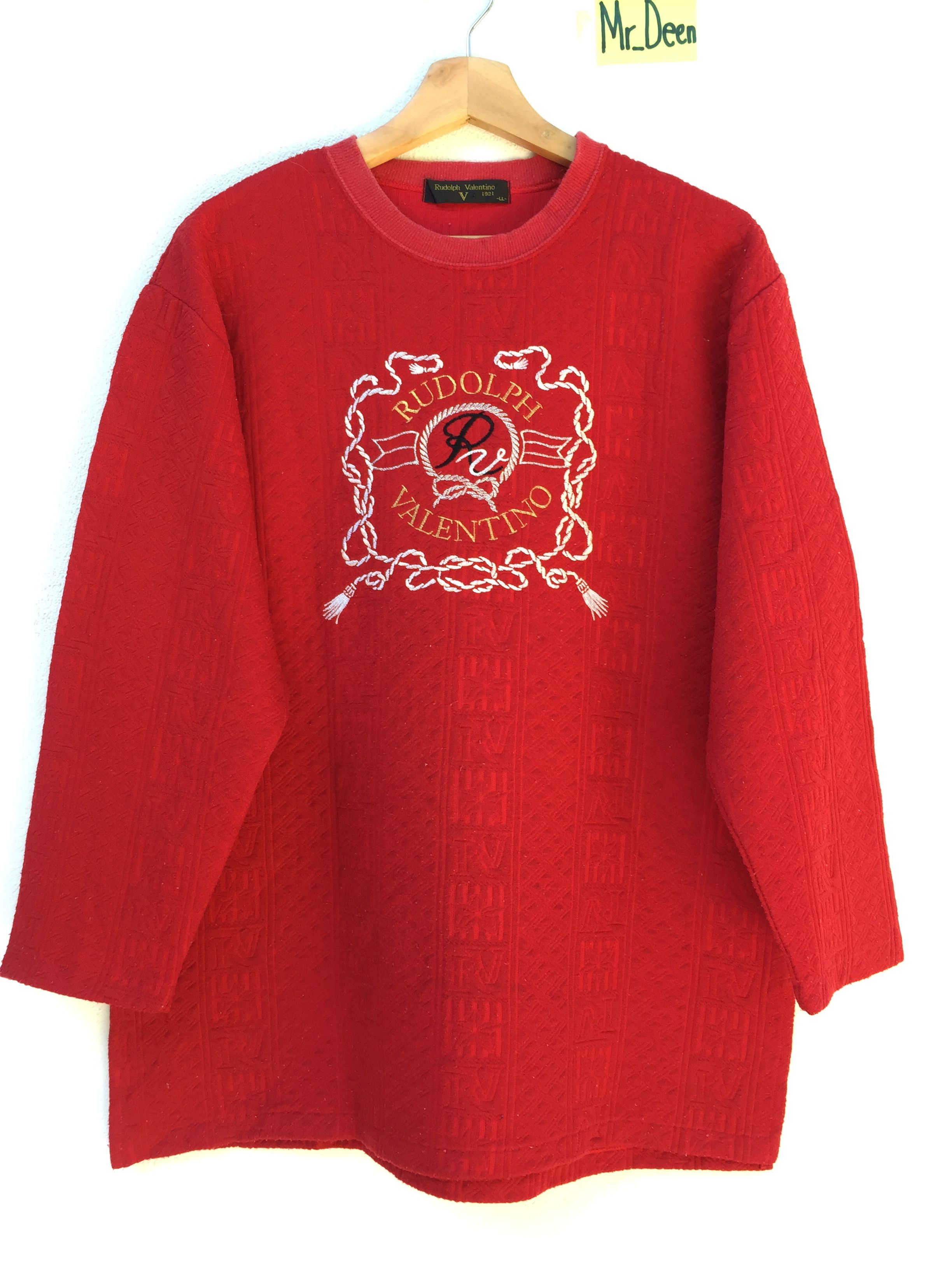 Valentino Vintage Rudolph Valentino Sweatshirt Embroidery Big Logo Size US L / EU 52-54 / 3 - 1 Thumbnail