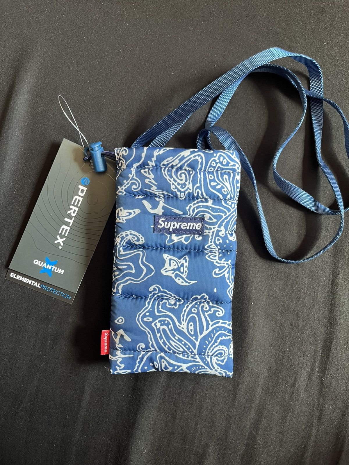 Pre-owned Supreme Blue Paisley Puffer Phone Pouch | ModeSens