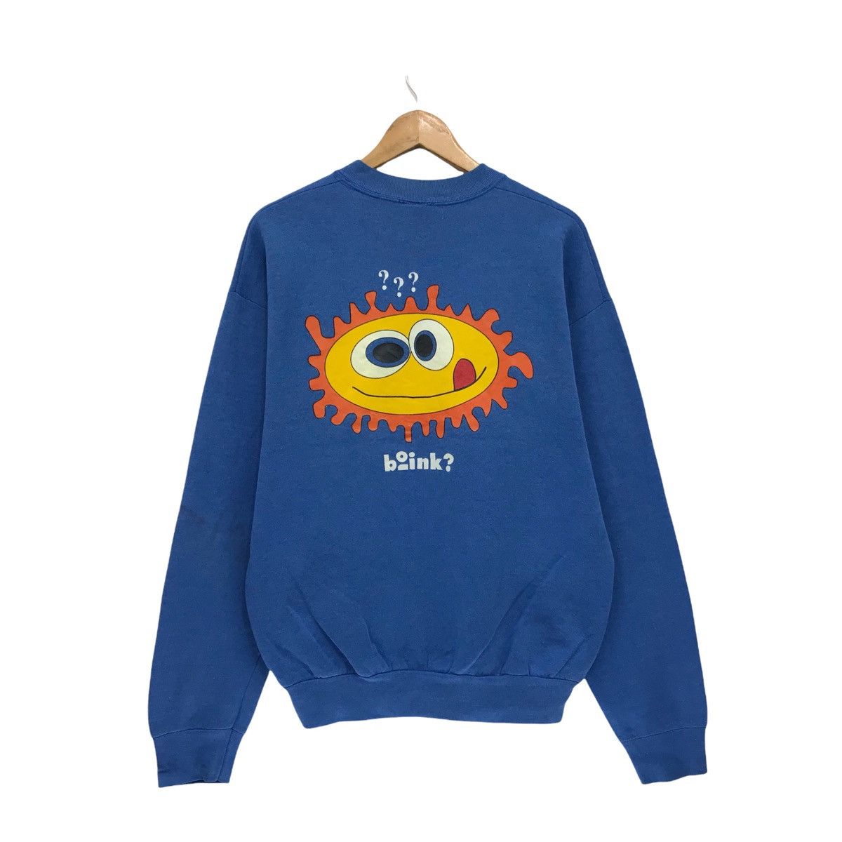 image of Art x Seditionaries Vintage Boink Sun Face Design Sweatshirt in Blue, Men's (Size Medium)