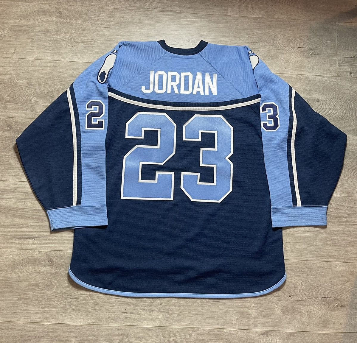 image of Michael Jordan Carolina Tar Heels Hockey Jersey (1 Of 1) in Blue, Men's (Size Large)