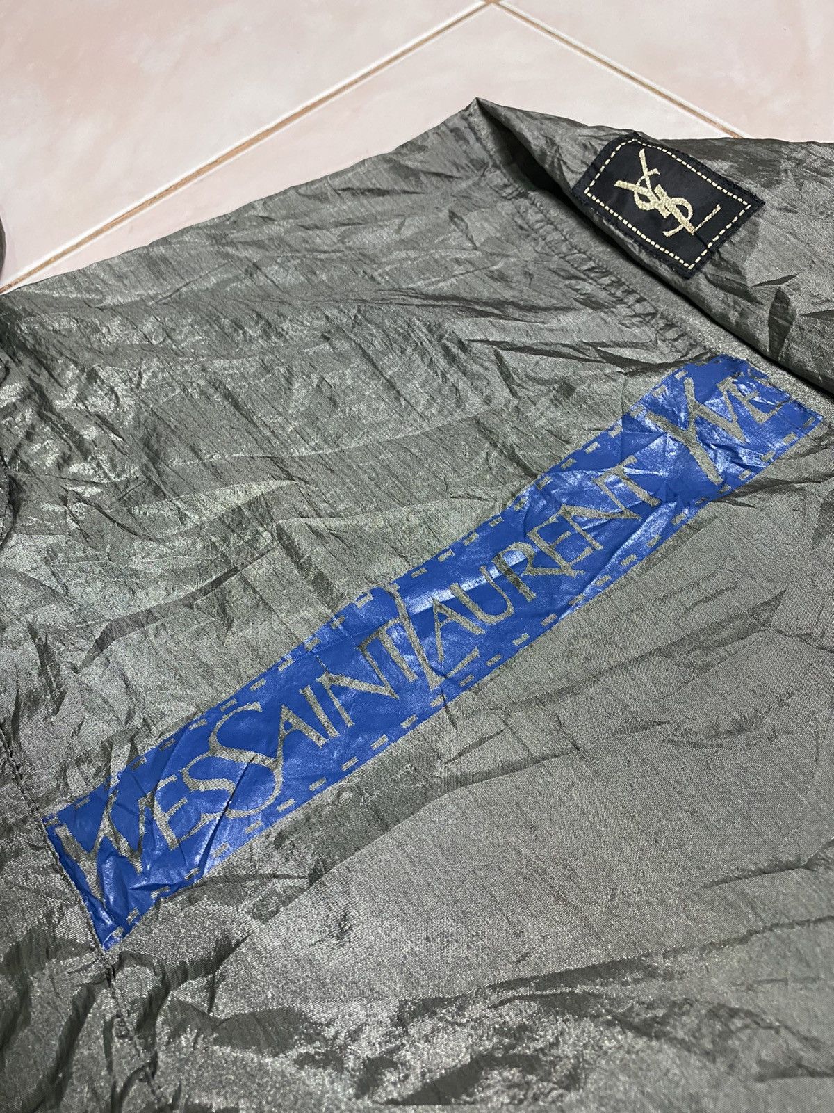 Vintage × Yves Saint Laurent Vintage Yves Saint Laurent Pour Homme Tape Nylon Jacket Size US L / EU 52-54 / 3 - 4 Thumbnail