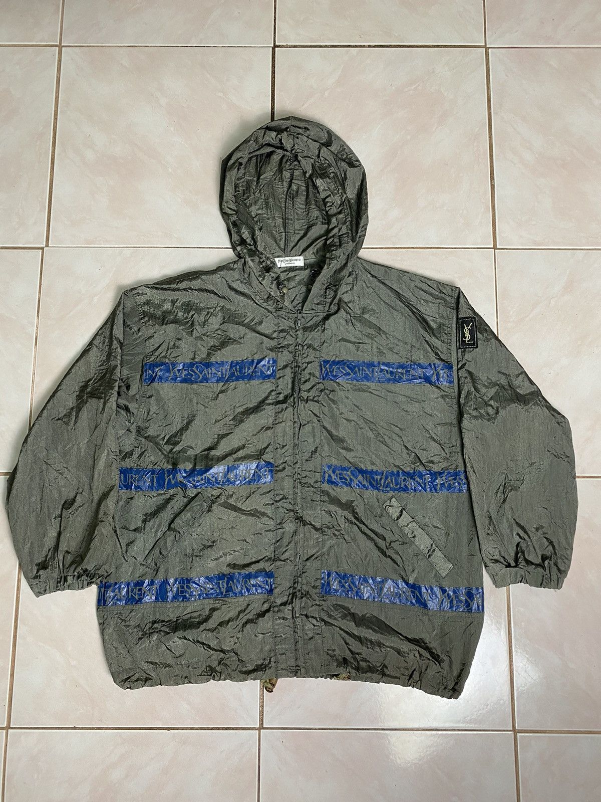 Vintage × Yves Saint Laurent Vintage Yves Saint Laurent Pour Homme Tape Nylon Jacket Size US L / EU 52-54 / 3 - 2 Thumbnail