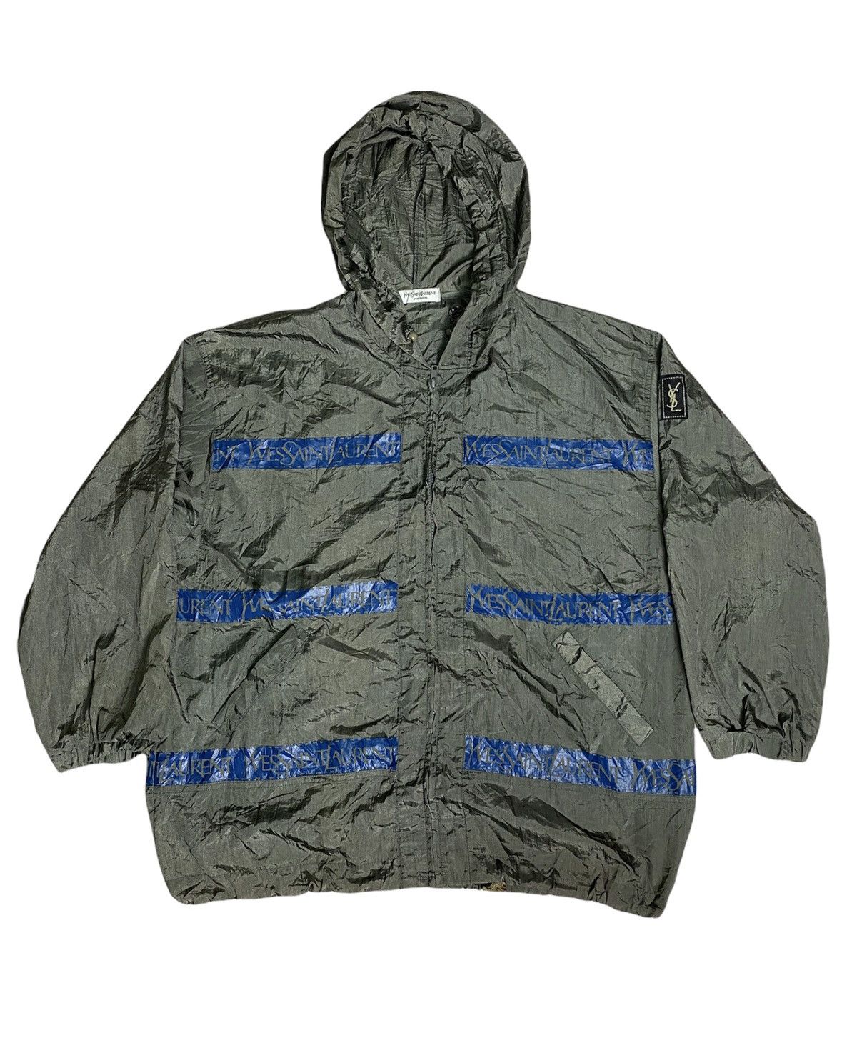 Vintage × Yves Saint Laurent Vintage Yves Saint Laurent Pour Homme Tape Nylon Jacket Size US L / EU 52-54 / 3 - 1 Thumbnail