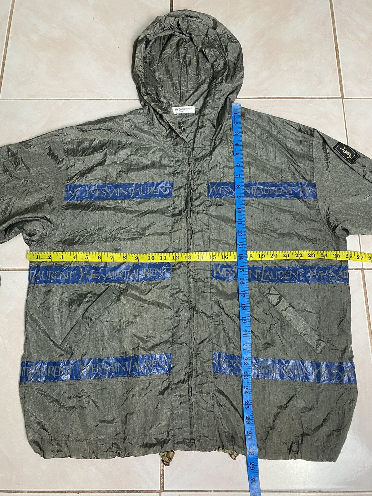 Vintage × Yves Saint Laurent Vintage Yves Saint Laurent Pour Homme Tape Nylon Jacket Size US L / EU 52-54 / 3 - 13 Thumbnail