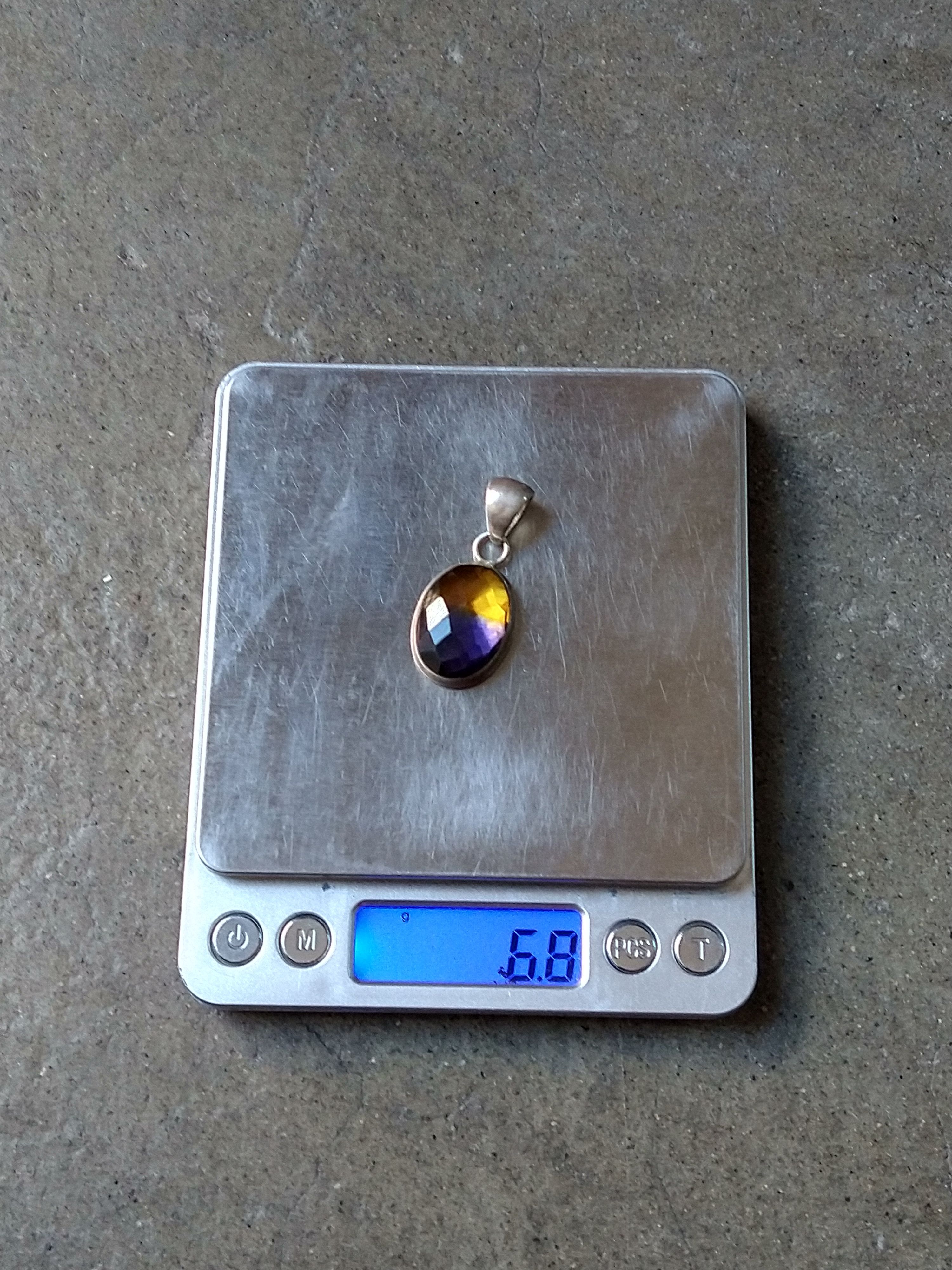 Jewelry Sterling Silver Pendant Ametrine Purple Yellow Oval Faceted Size ONE SIZE - 11 Thumbnail