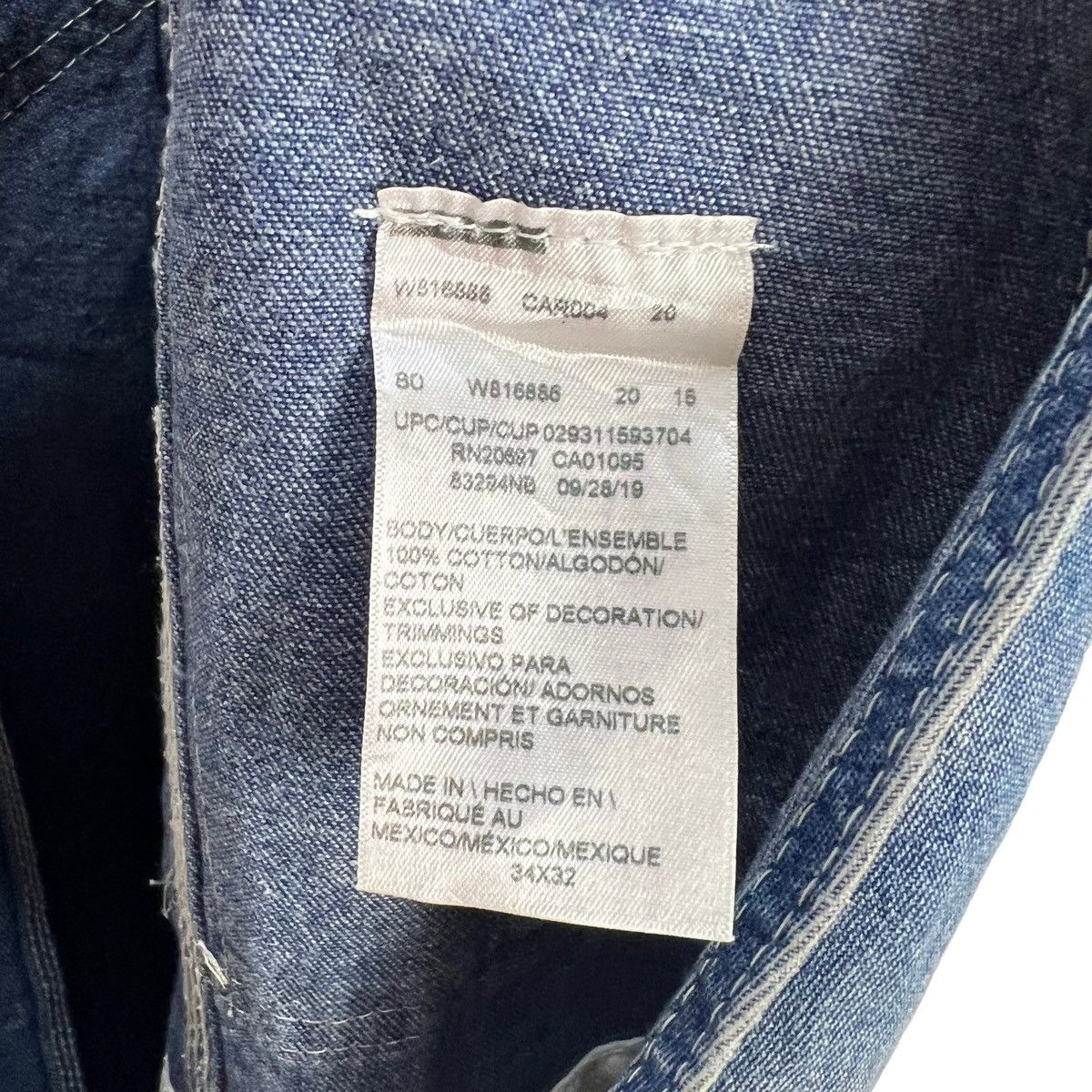 Garment Reproduction of Workers VINTAGE DICKIES USA OVERALL WORKERS DENIM JEANS Size US 34 / EU 50 - 11 Thumbnail
