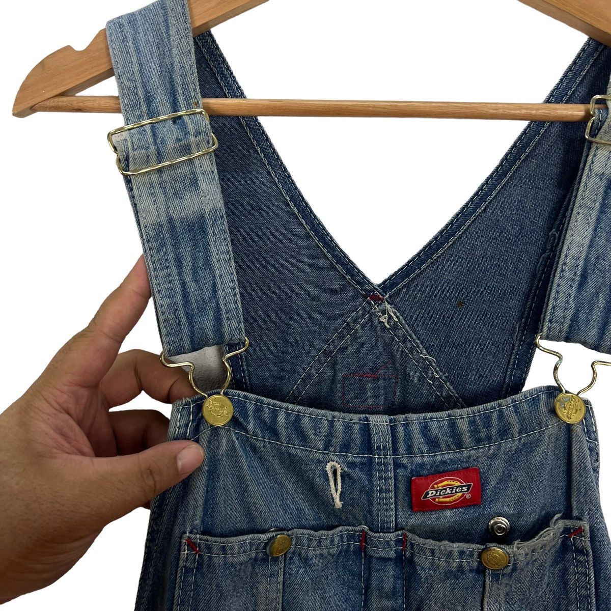 Garment Reproduction of Workers VINTAGE DICKIES USA OVERALL WORKERS DENIM JEANS Size US 34 / EU 50 - 2 Thumbnail