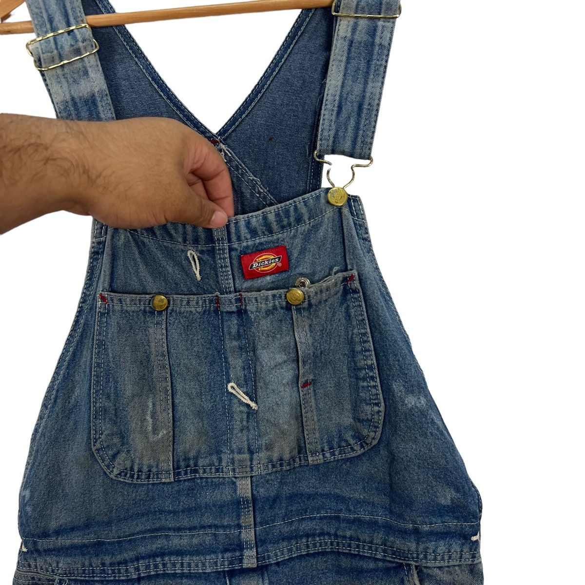 Garment Reproduction of Workers VINTAGE DICKIES USA OVERALL WORKERS DENIM JEANS Size US 34 / EU 50 - 8 Thumbnail