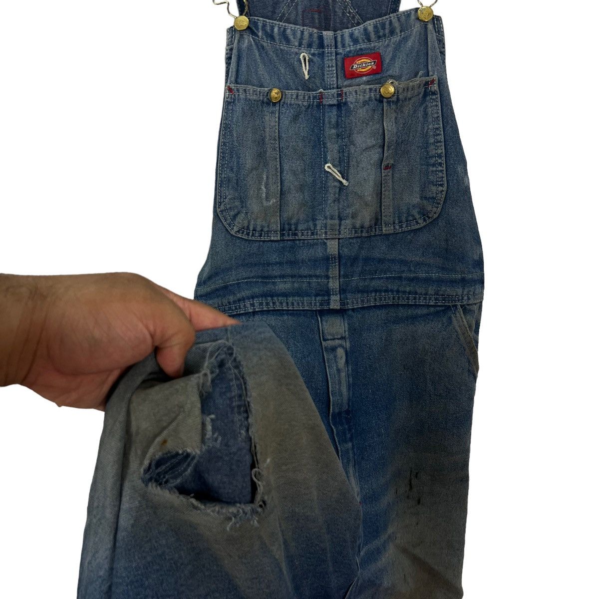 Garment Reproduction of Workers VINTAGE DICKIES USA OVERALL WORKERS DENIM JEANS Size US 34 / EU 50 - 4 Thumbnail