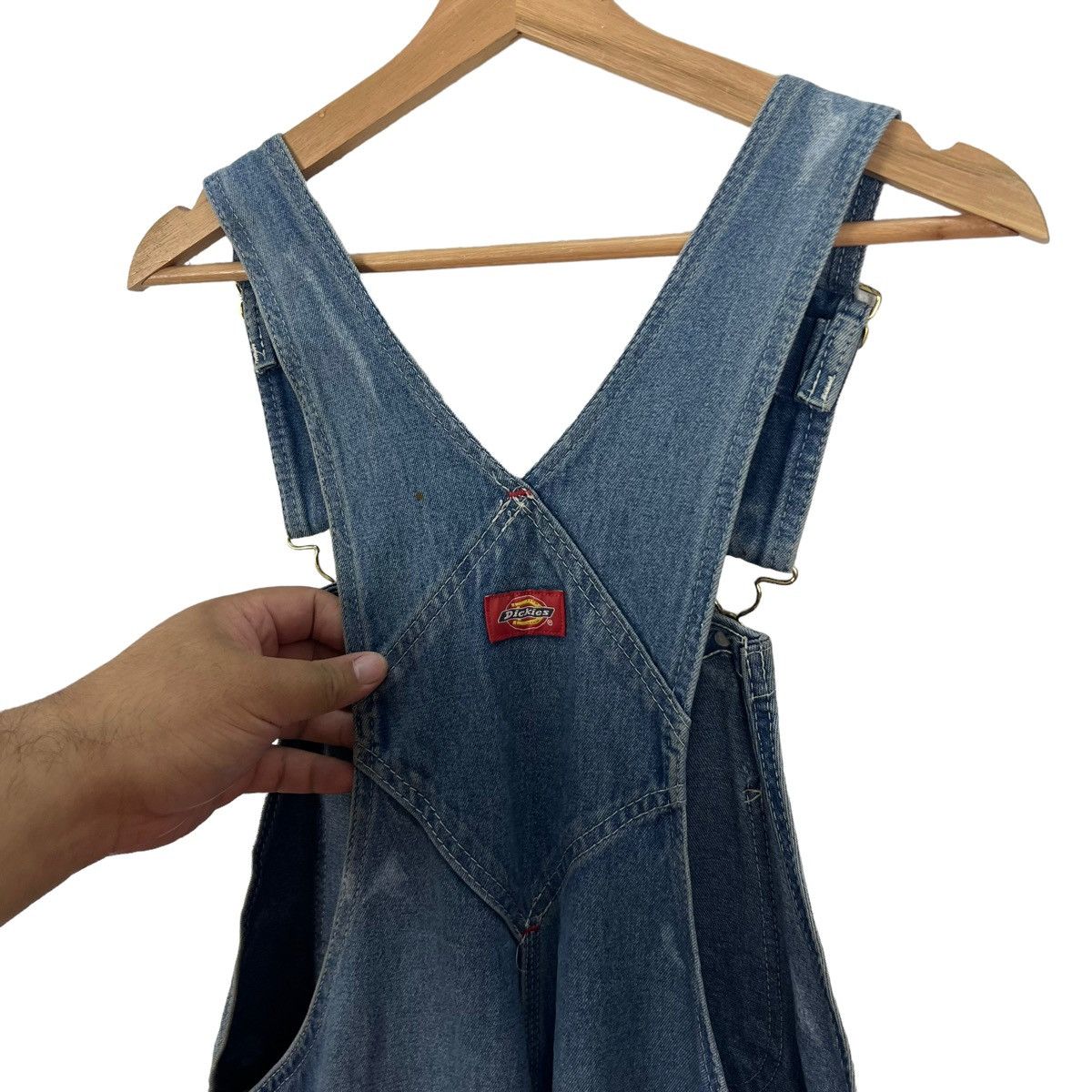 Garment Reproduction of Workers VINTAGE DICKIES USA OVERALL WORKERS DENIM JEANS Size US 34 / EU 50 - 9 Thumbnail