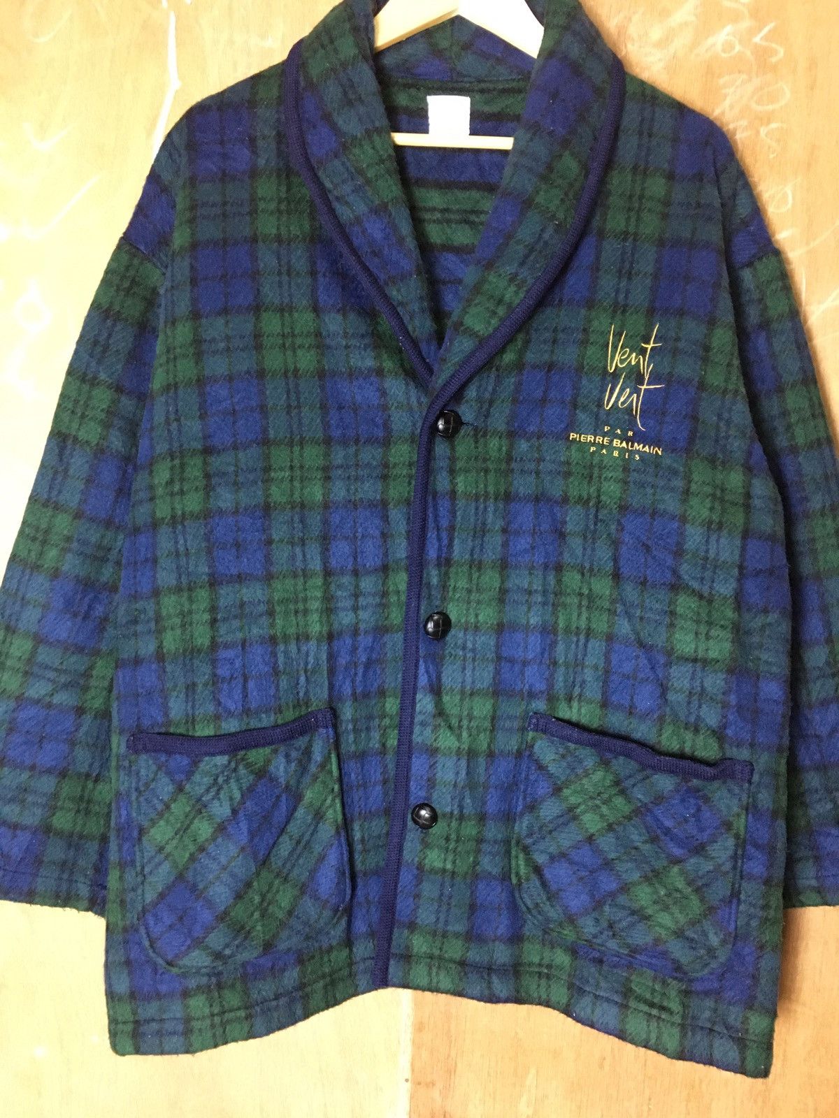 Balmain × Designer × Pierre Balmain Vintage Pierre Balmain Paris Chekered Jacket Coats Size US L / EU 52-54 / 3 - 4 Thumbnail