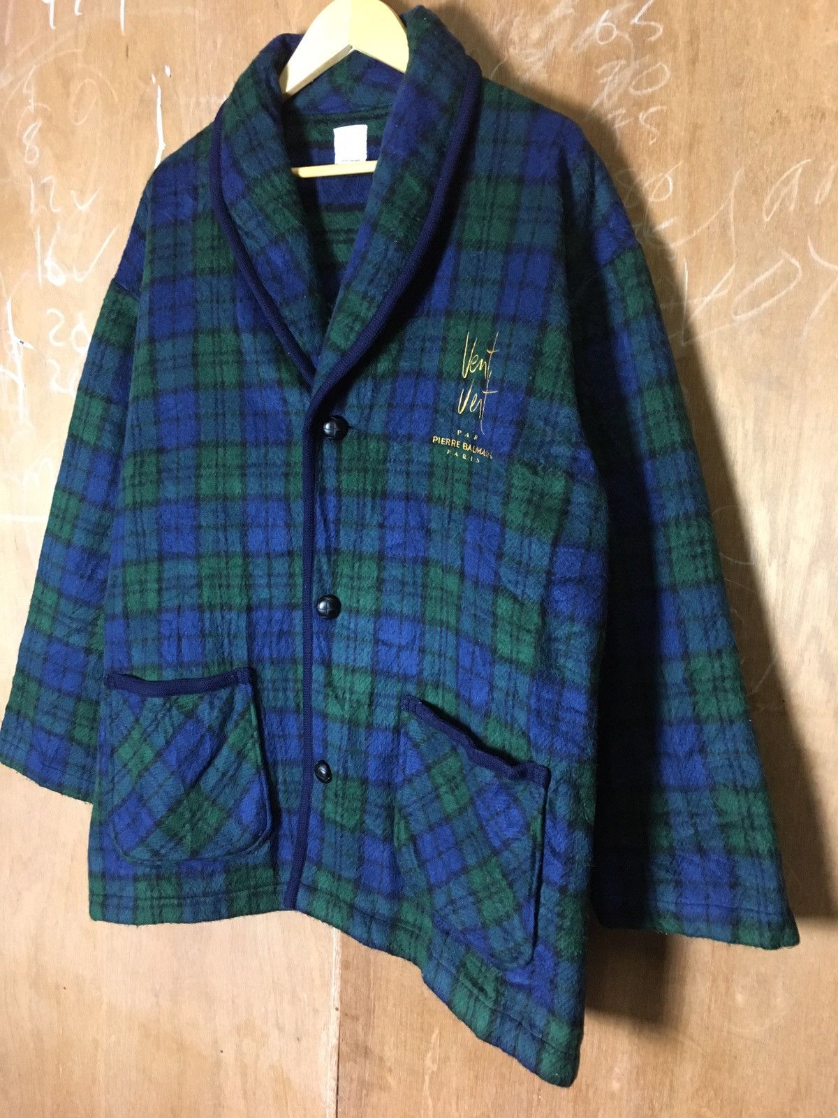 Balmain × Designer × Pierre Balmain Vintage Pierre Balmain Paris Chekered Jacket Coats Size US L / EU 52-54 / 3 - 2 Thumbnail
