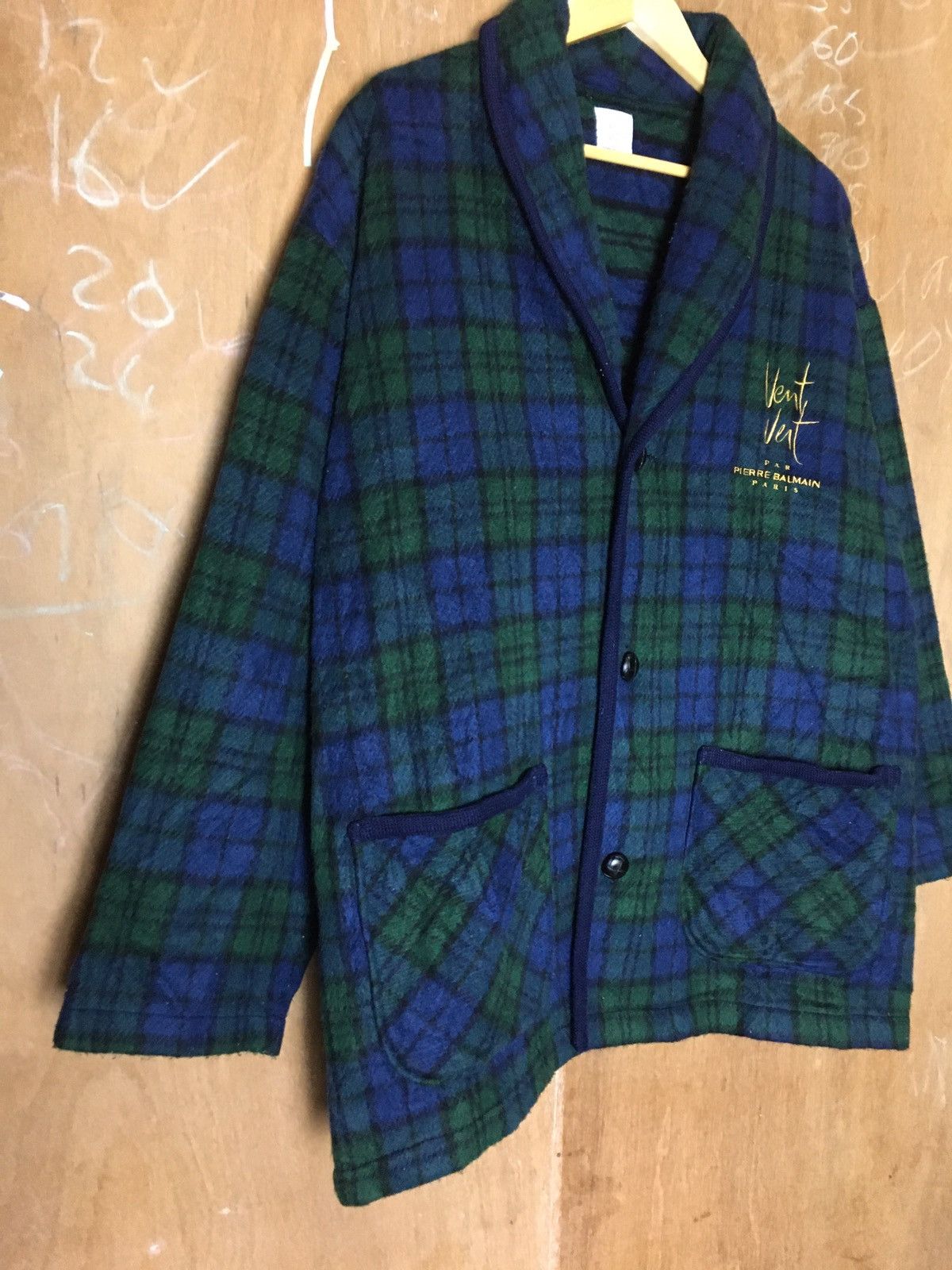 Balmain × Designer × Pierre Balmain Vintage Pierre Balmain Paris Chekered Jacket Coats Size US L / EU 52-54 / 3 - 3 Thumbnail