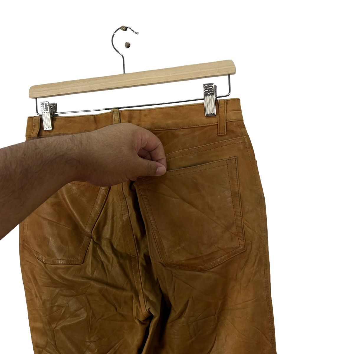 Genuine Leather VINTAGE BOYCOTT JAPAN MADE LEATHER PANTS RACER WEAR Size US 32 / EU 48 - 4 Thumbnail