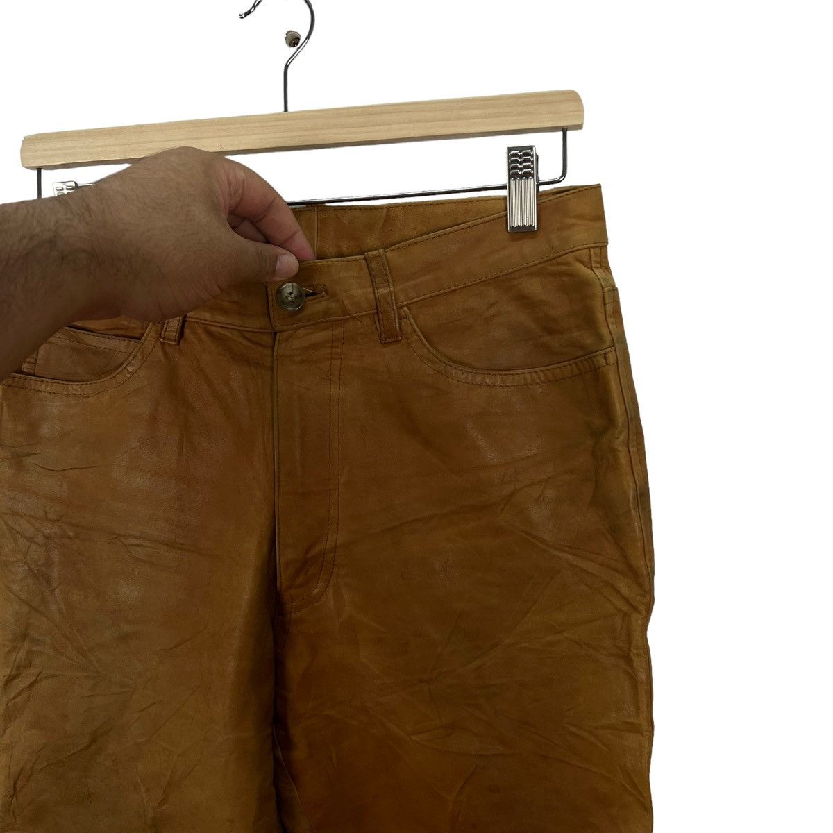 Genuine Leather VINTAGE BOYCOTT JAPAN MADE LEATHER PANTS RACER WEAR Size US 32 / EU 48 - 2 Thumbnail