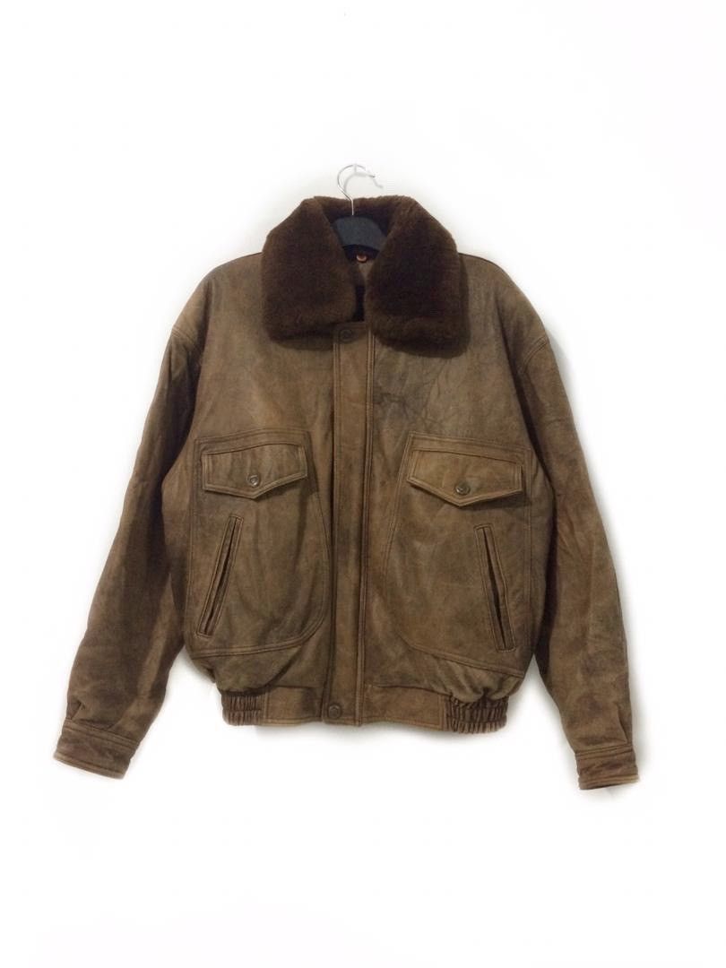 Genuine Leather Vintage leather flight jacket Size US L / EU 52-54 / 3 - 2 Thumbnail