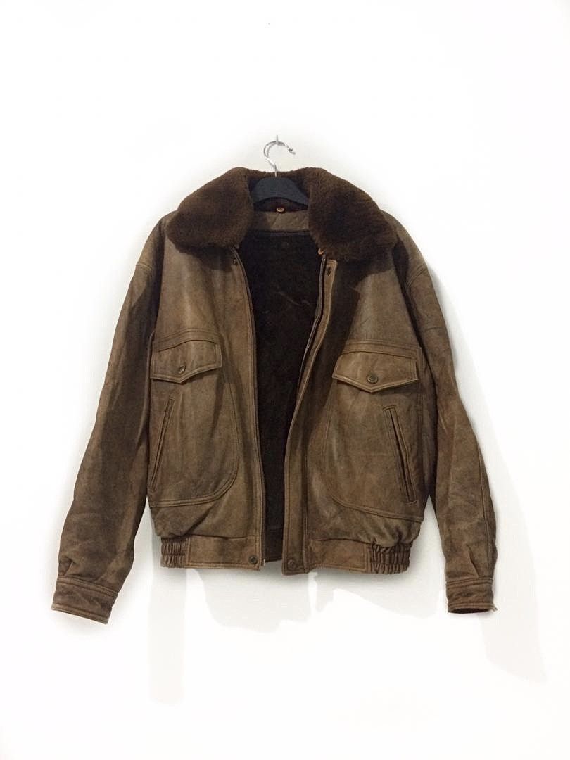 Genuine Leather Vintage leather flight jacket Size US L / EU 52-54 / 3 - 1 Thumbnail
