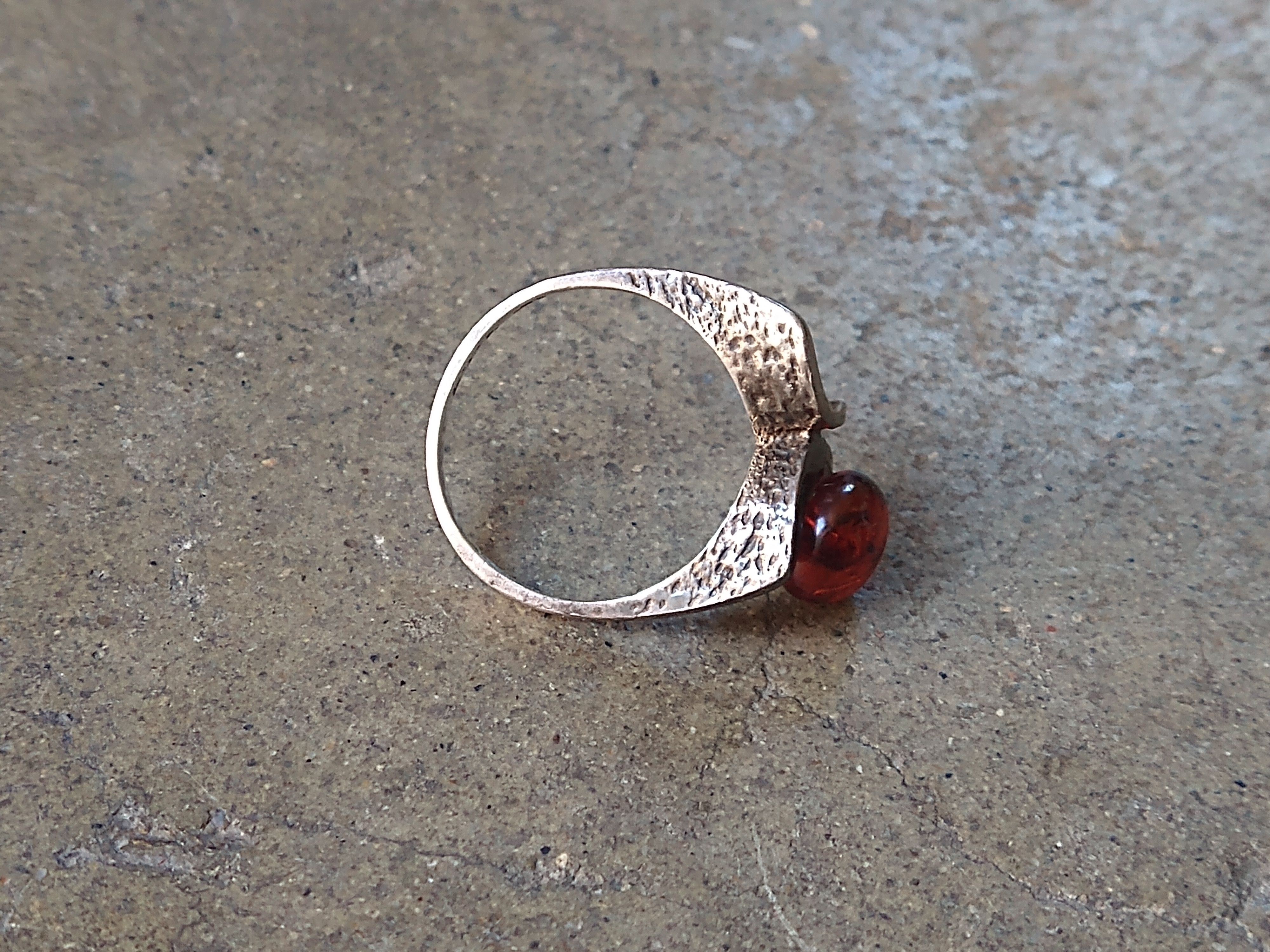 Sterling Silver × Vintage Vintage Sterling Silver Ring Size 7.25 Amber Modern Size ONE SIZE - 11 Thumbnail