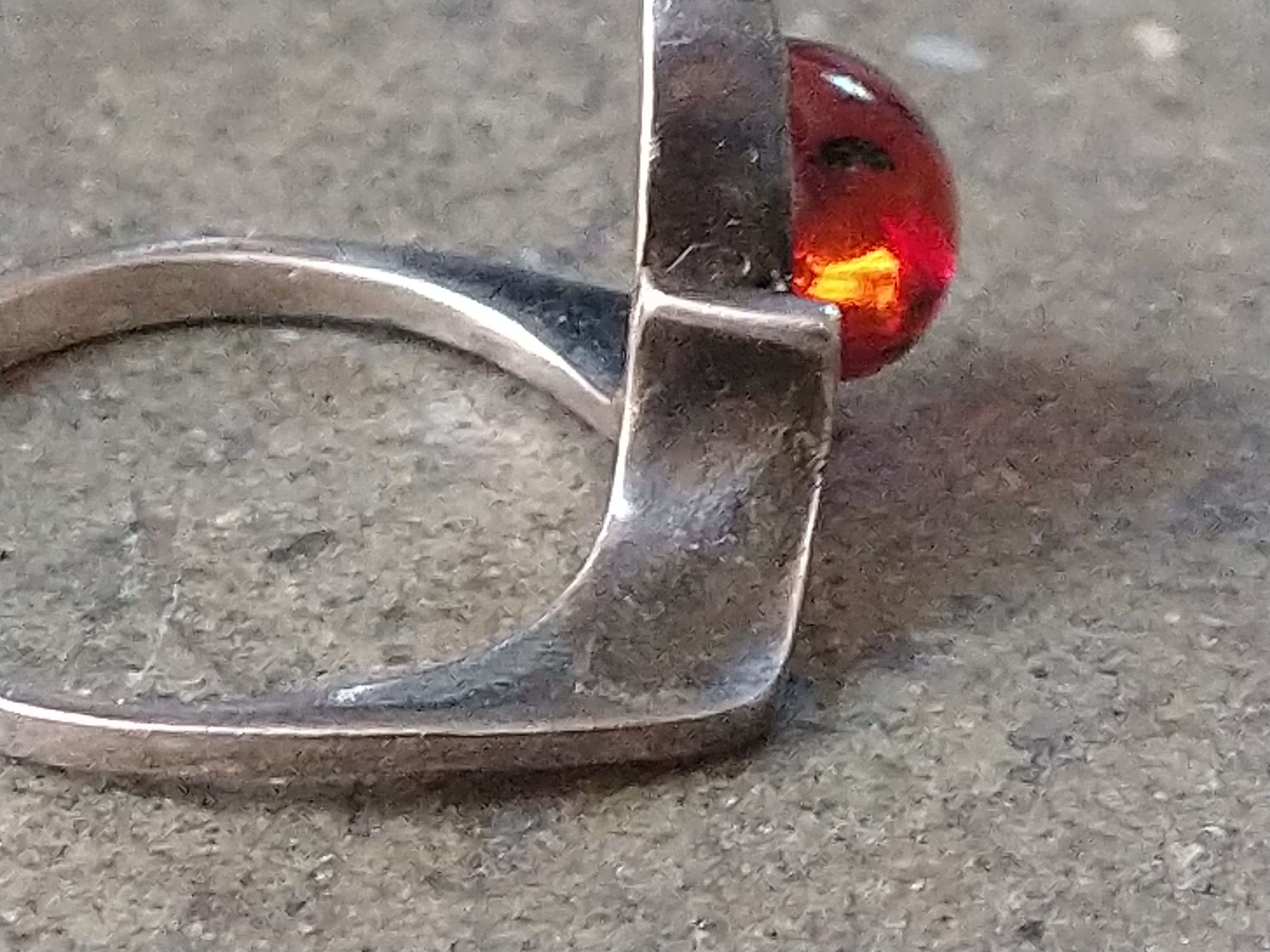 Sterling Silver × Vintage Vintage Sterling Silver Ring Size 7.25 Amber Modern Size ONE SIZE - 6 Thumbnail