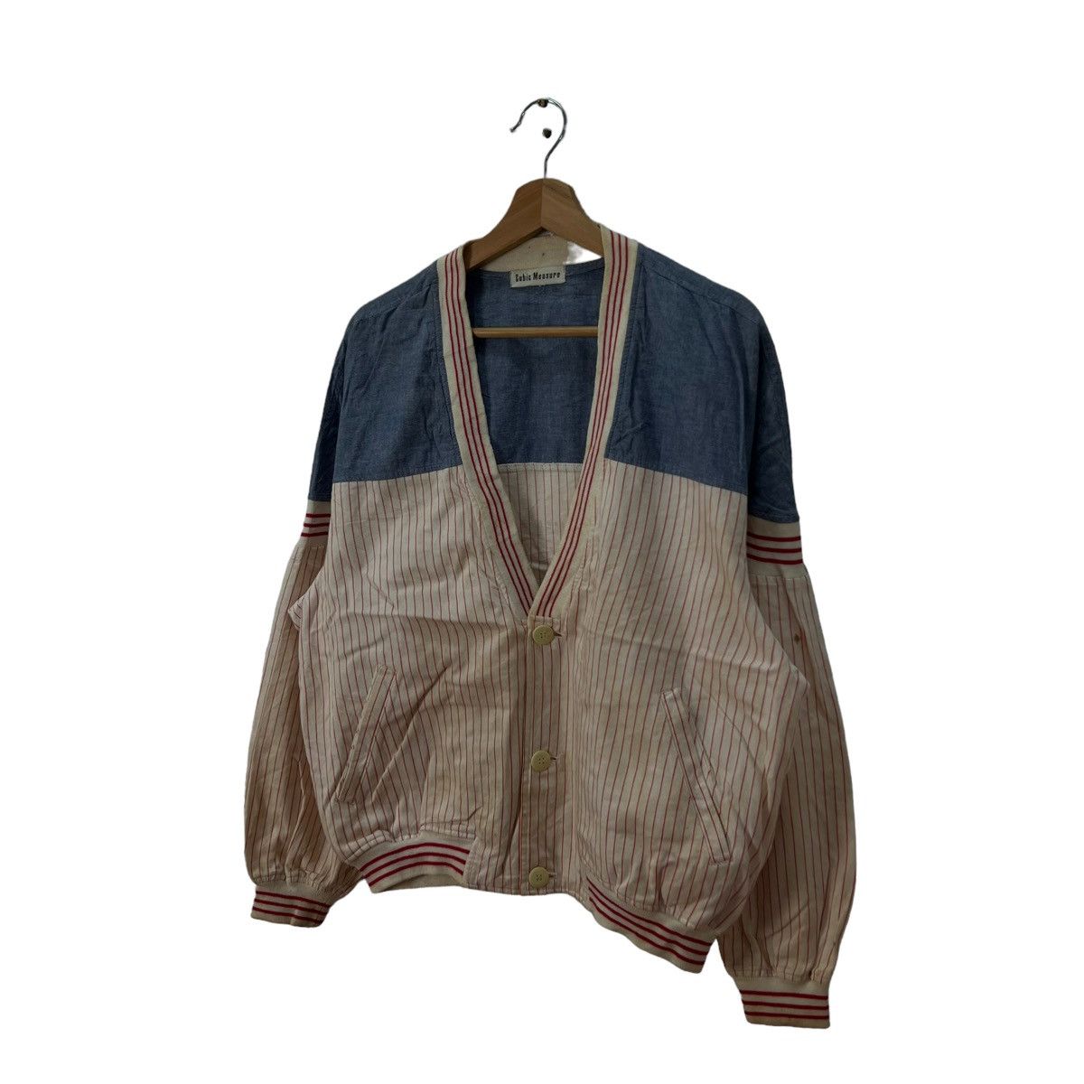 Hysteric Glamour VINTAGE CARDIGAN CUBIC MEASURE STRIPED BIG LOGO Size US L / EU 52-54 / 3 - 5 Thumbnail