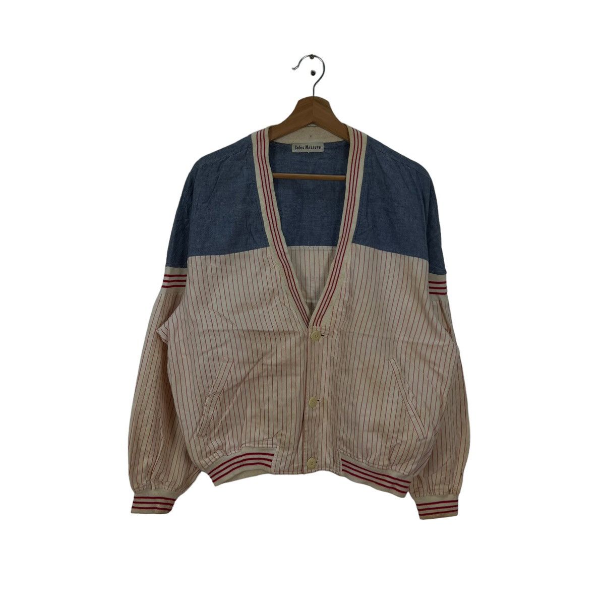 Hysteric Glamour VINTAGE CARDIGAN CUBIC MEASURE STRIPED BIG LOGO Size US L / EU 52-54 / 3 - 3 Thumbnail