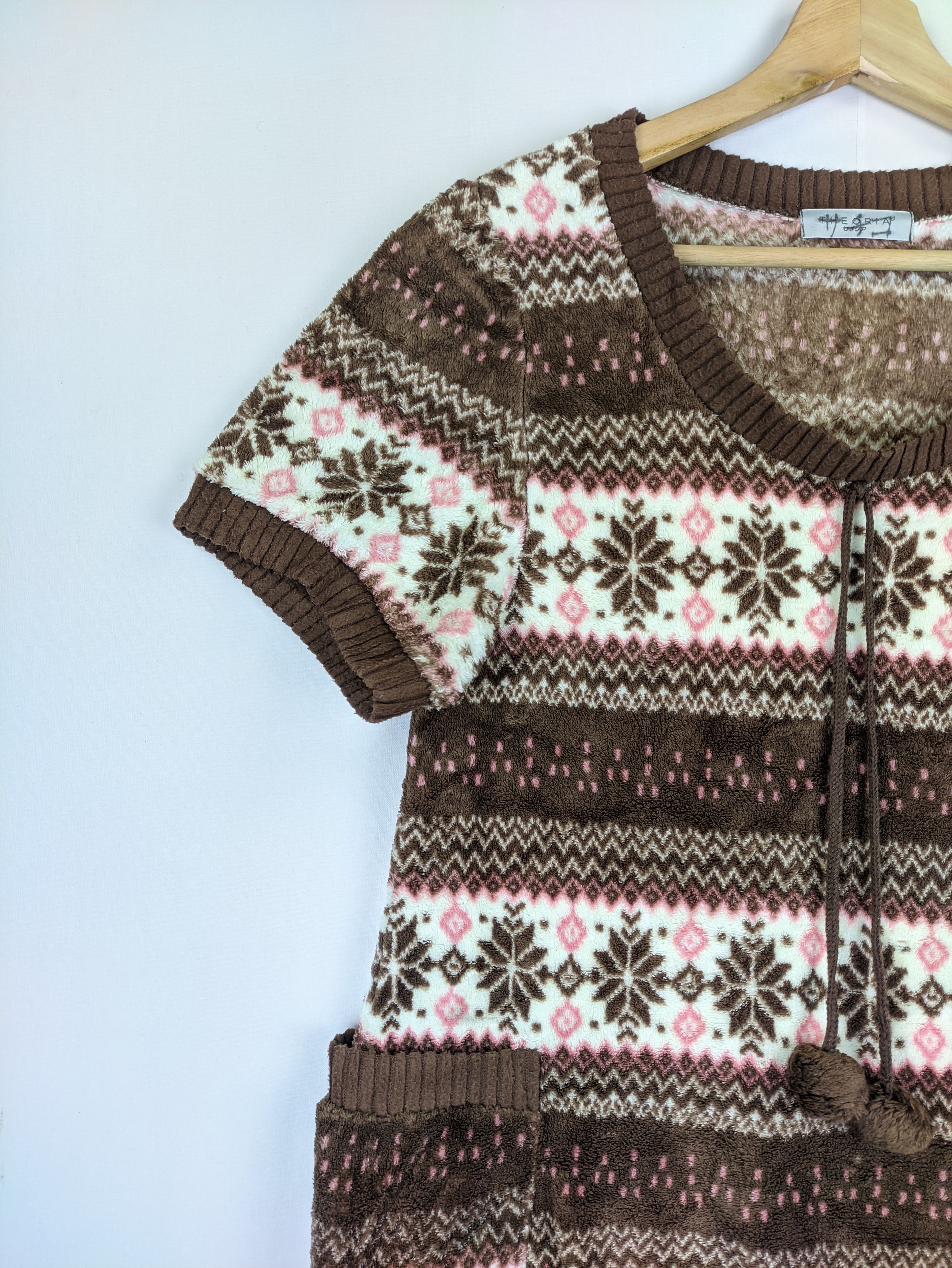 Japanese Brand Steals🔥Fleece Short Sleeve Dress Navajo Size S / US 4 / IT 40 - 6 Thumbnail