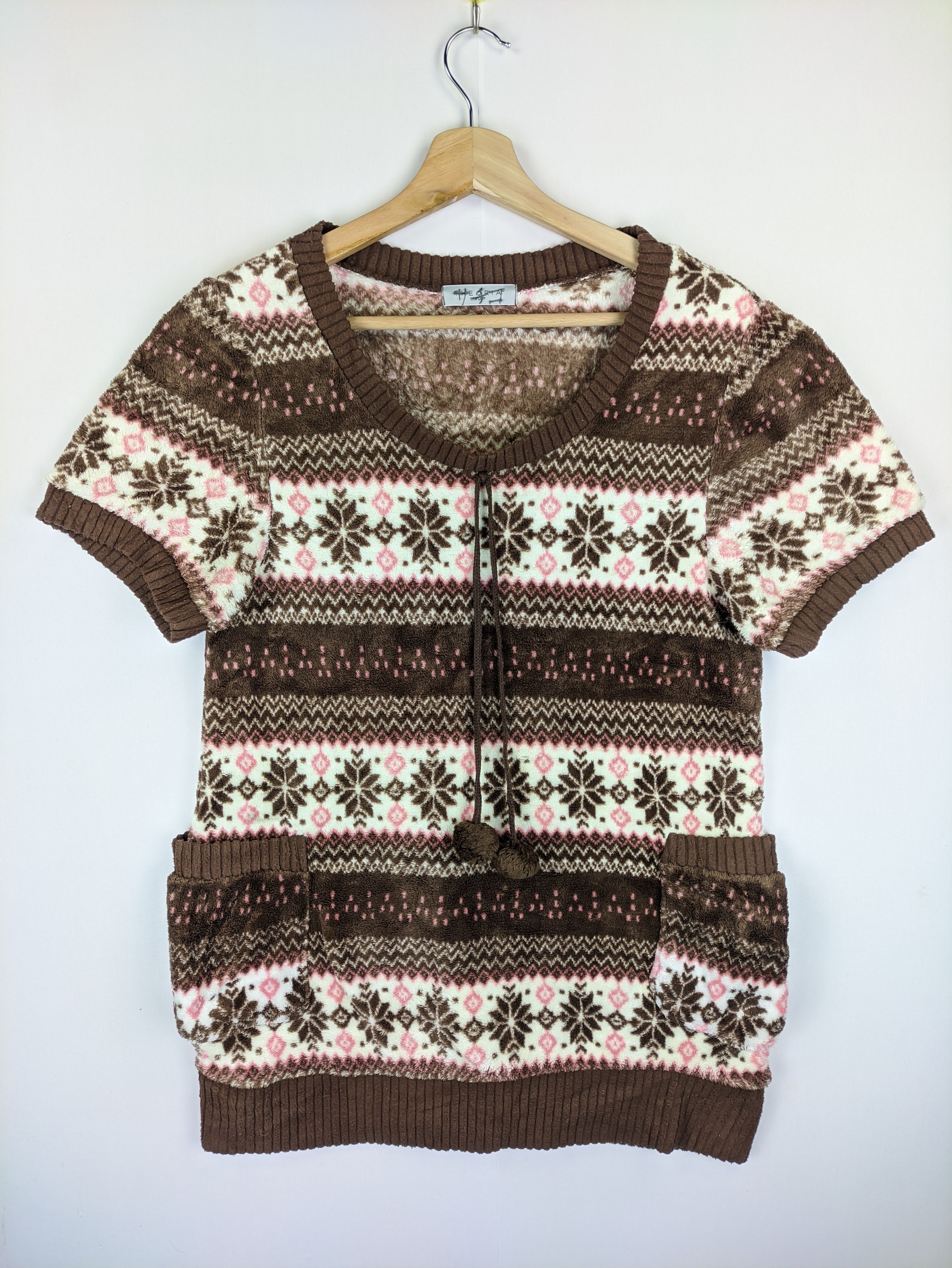 Japanese Brand Steals🔥Fleece Short Sleeve Dress Navajo Size S / US 4 / IT 40 - 1 Thumbnail