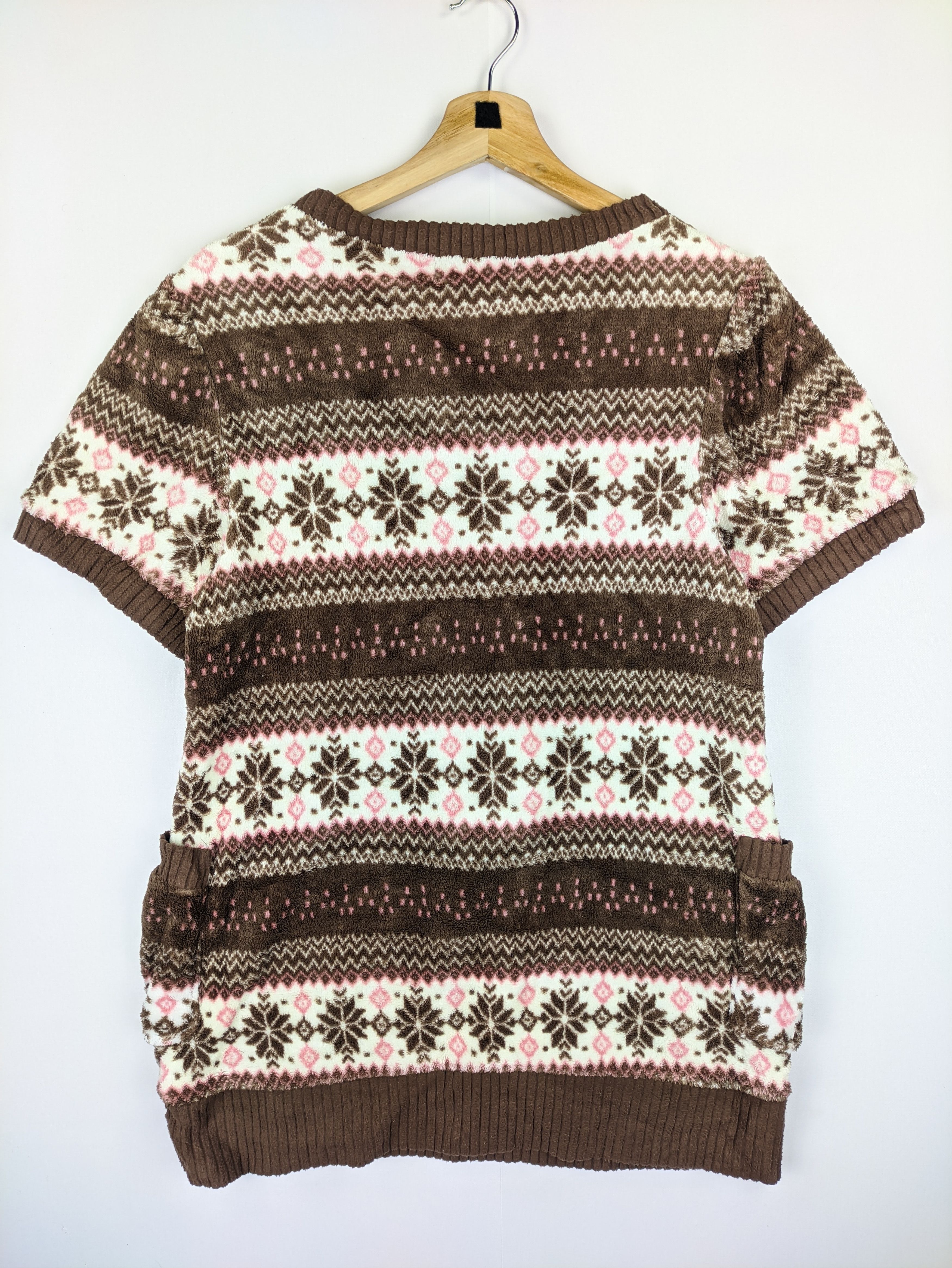 Japanese Brand Steals🔥Fleece Short Sleeve Dress Navajo Size S / US 4 / IT 40 - 2 Thumbnail
