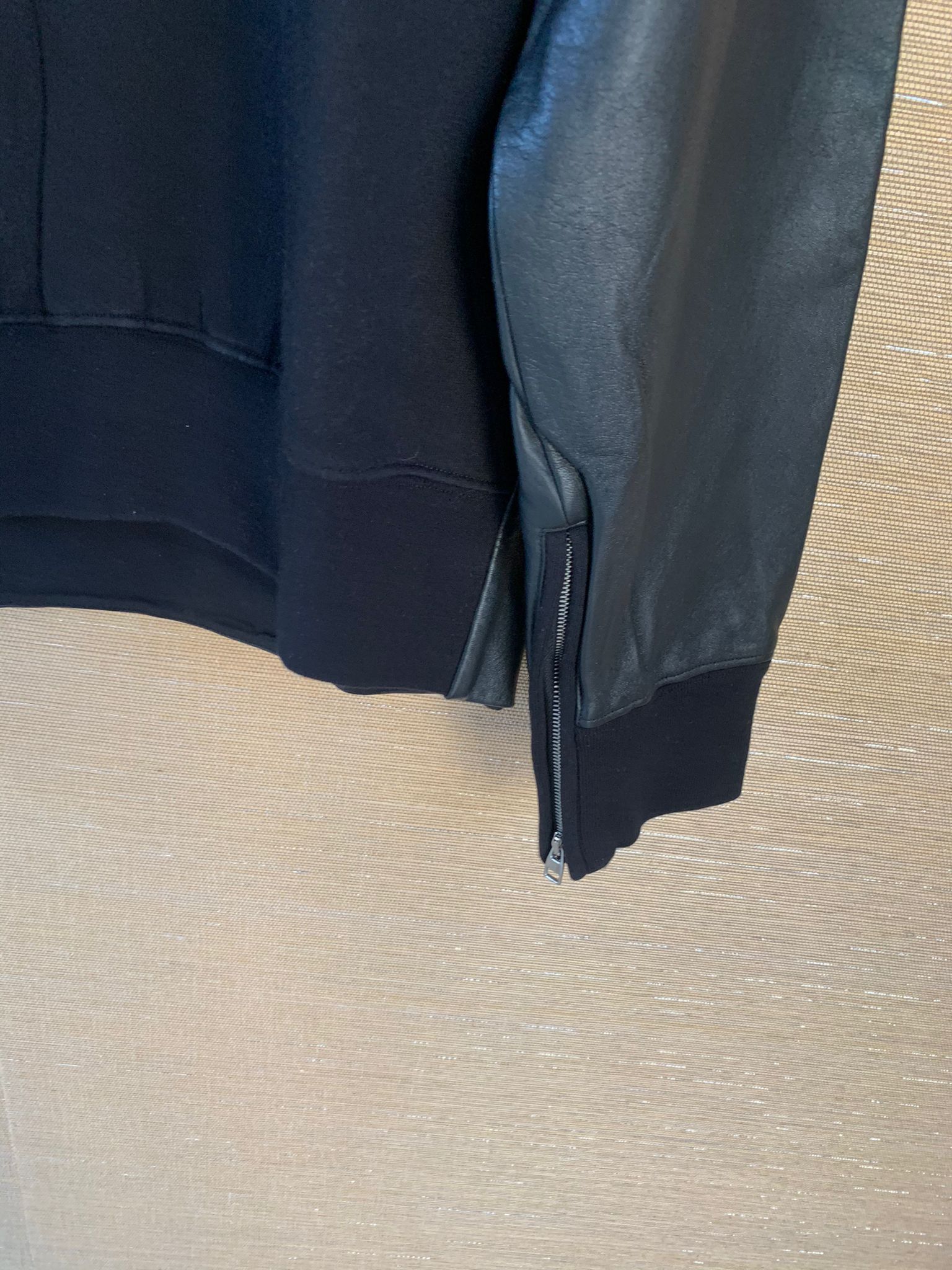 Alexander McQueen Leather Sleeve Crewneck Sweater in Black color Size US S / EU 44-46 / 1 - 4 Thumbnail
