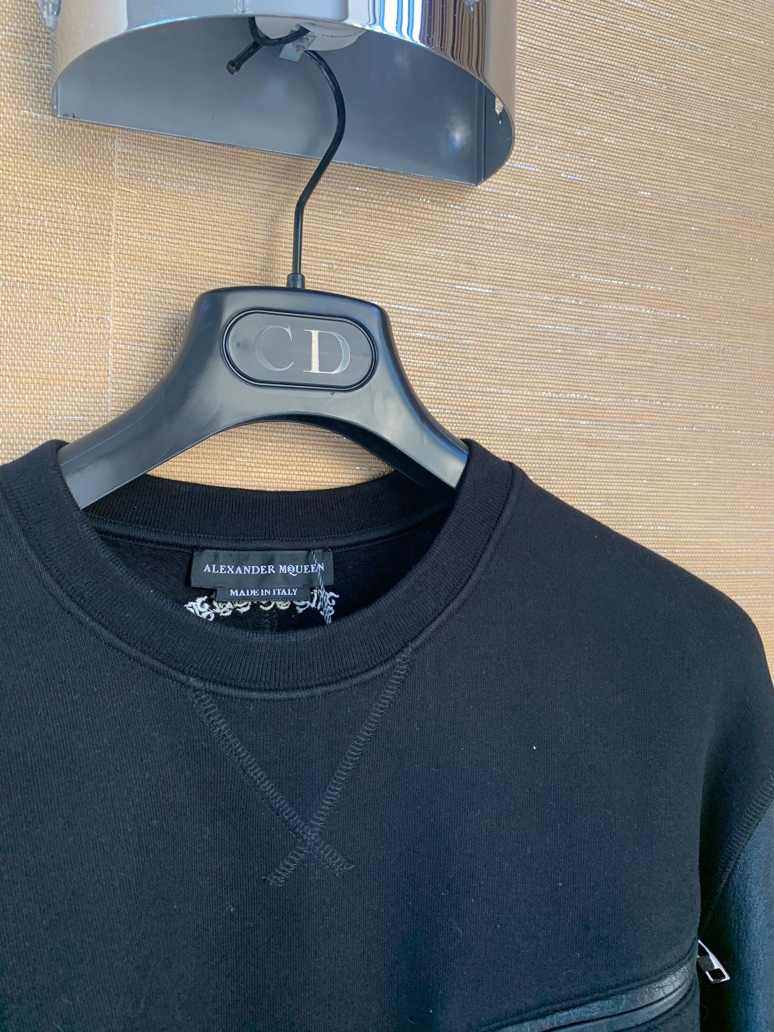 Alexander McQueen Leather Sleeve Crewneck Sweater in Black color Size US S / EU 44-46 / 1 - 7 Thumbnail
