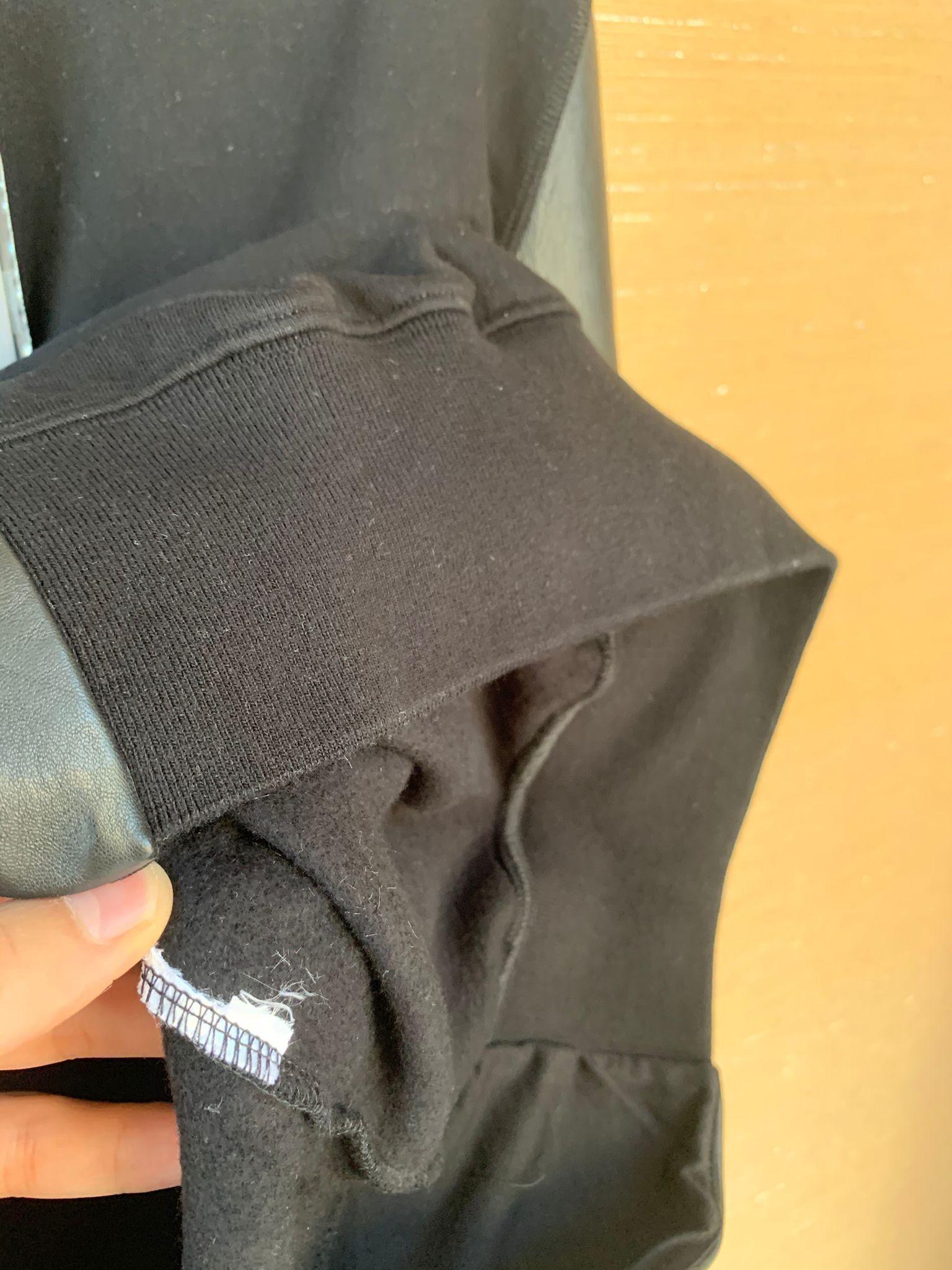 Alexander McQueen Leather Sleeve Crewneck Sweater in Black color Size US S / EU 44-46 / 1 - 9 Thumbnail