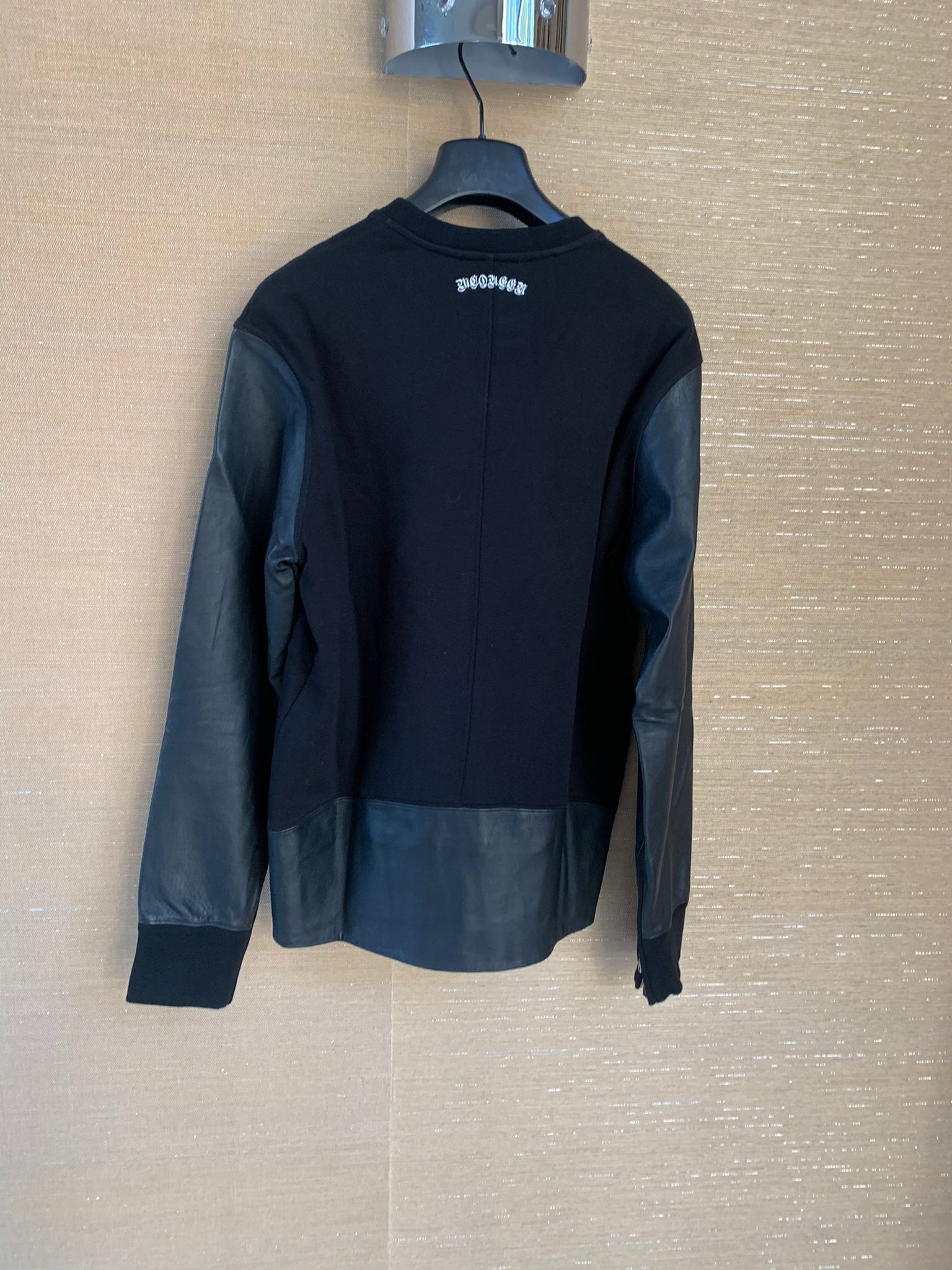 Alexander McQueen Leather Sleeve Crewneck Sweater in Black color Size US S / EU 44-46 / 1 - 14 Thumbnail