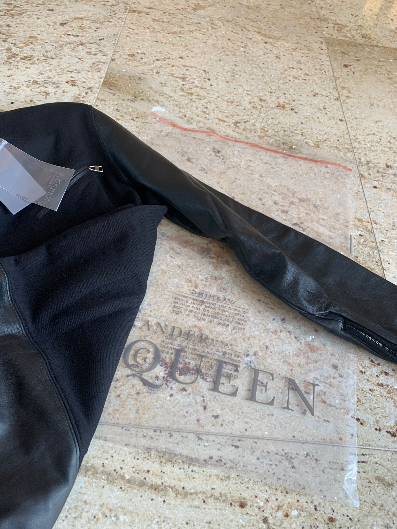 Alexander McQueen Leather Sleeve Crewneck Sweater in Black color Size US S / EU 44-46 / 1 - 15 Thumbnail