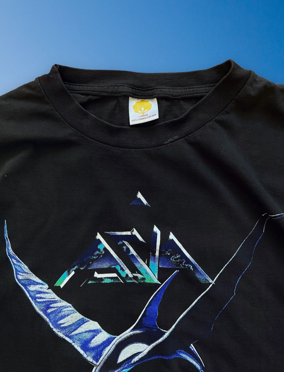 Band Tees Vintage 1992 Asia Aqua Distressed Graphic Tour T-Shirt Size US L / EU 52-54 / 3 - 4 Thumbnail
