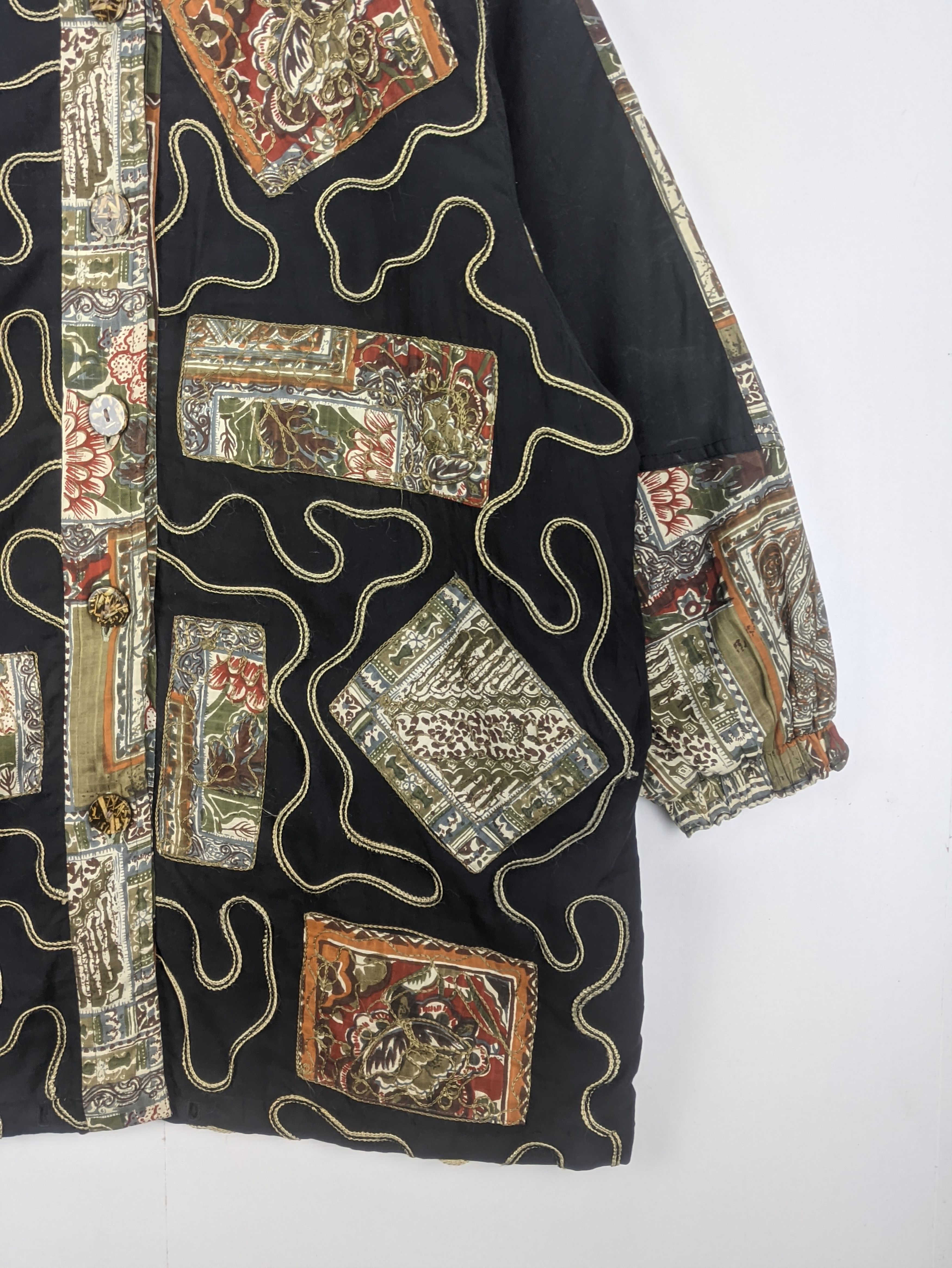 Japanese Brand Steals🔥Vintage Jacket Patchwork Button Up by Narain Size L / US 10 / IT 46 - 6 Thumbnail