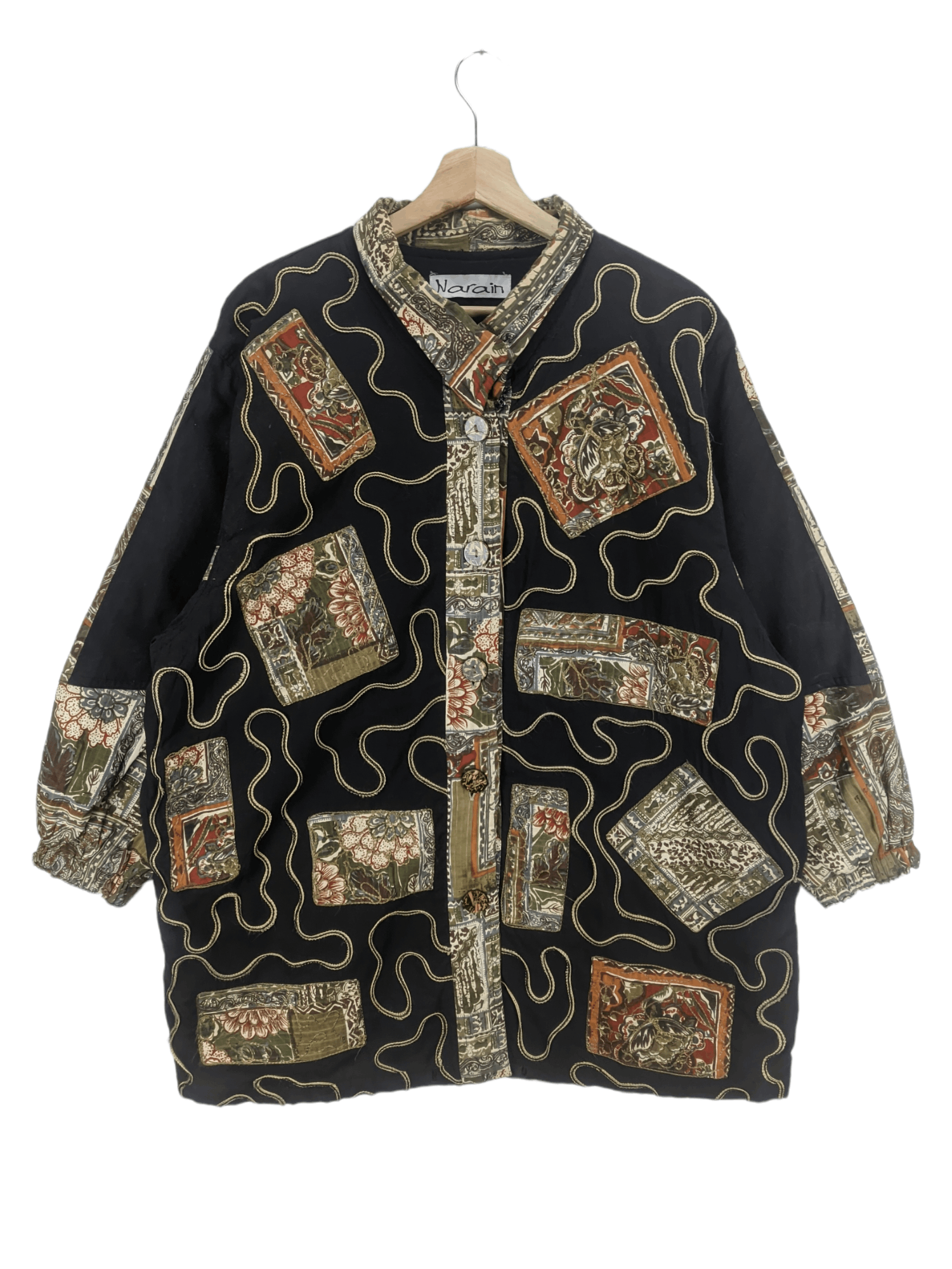 Japanese Brand Steals🔥Vintage Jacket Patchwork Button Up by Narain Size L / US 10 / IT 46 - 1 Thumbnail