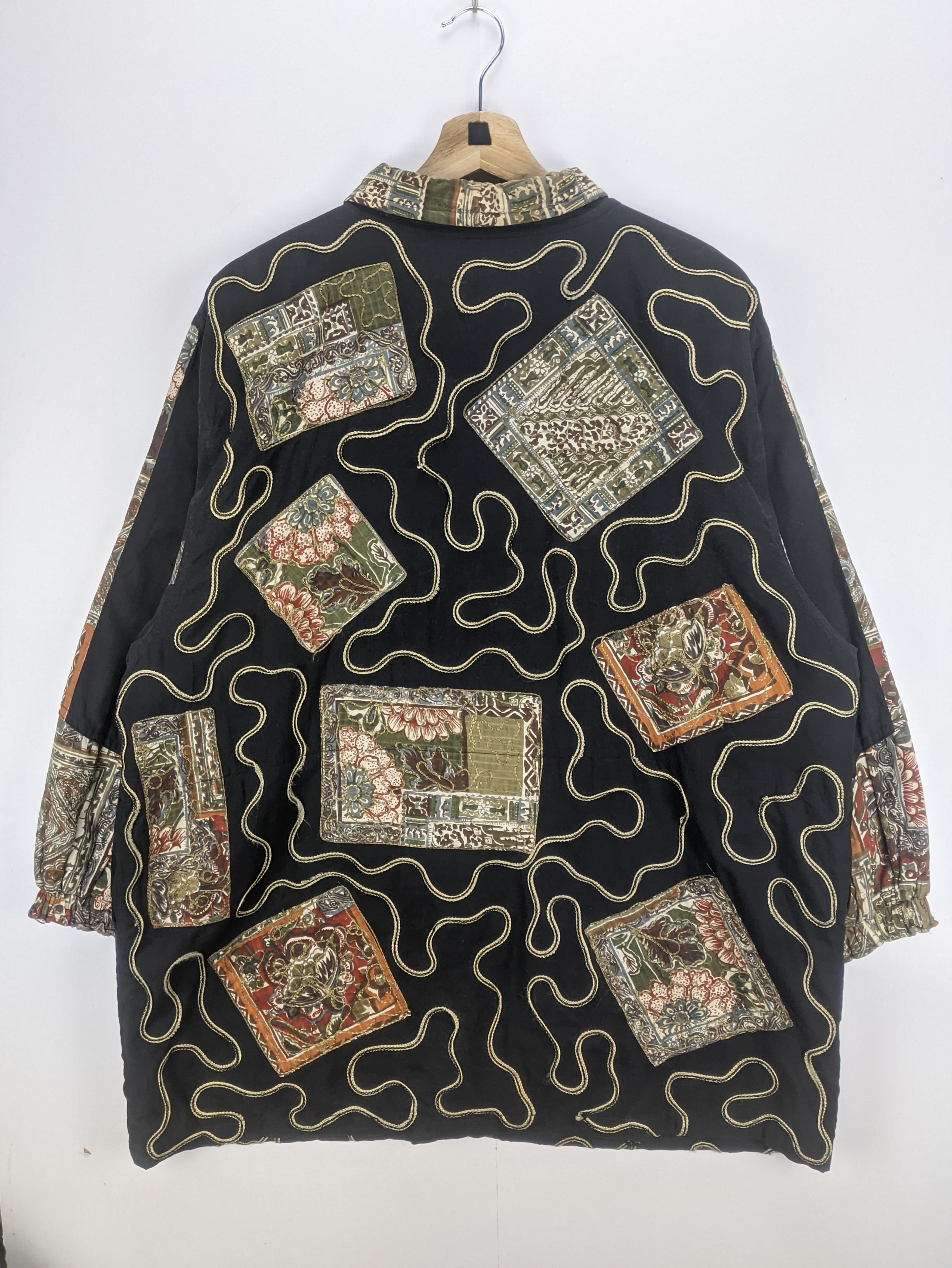 Japanese Brand Steals🔥Vintage Jacket Patchwork Button Up by Narain Size L / US 10 / IT 46 - 2 Thumbnail