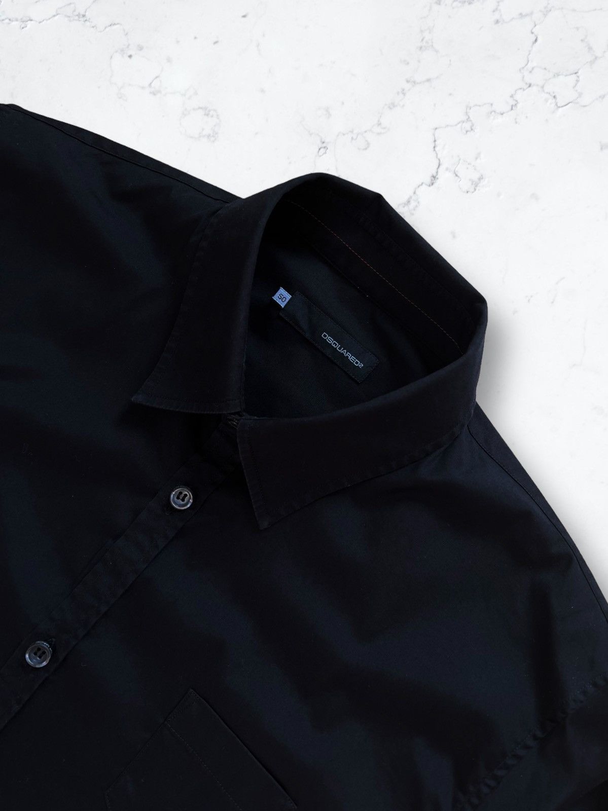 Dsquared2 Dsquared2 Slim Fit Embroidered Logo Black Long Sleeve Shirt Size US M / EU 48-50 / 2 - 5 Thumbnail