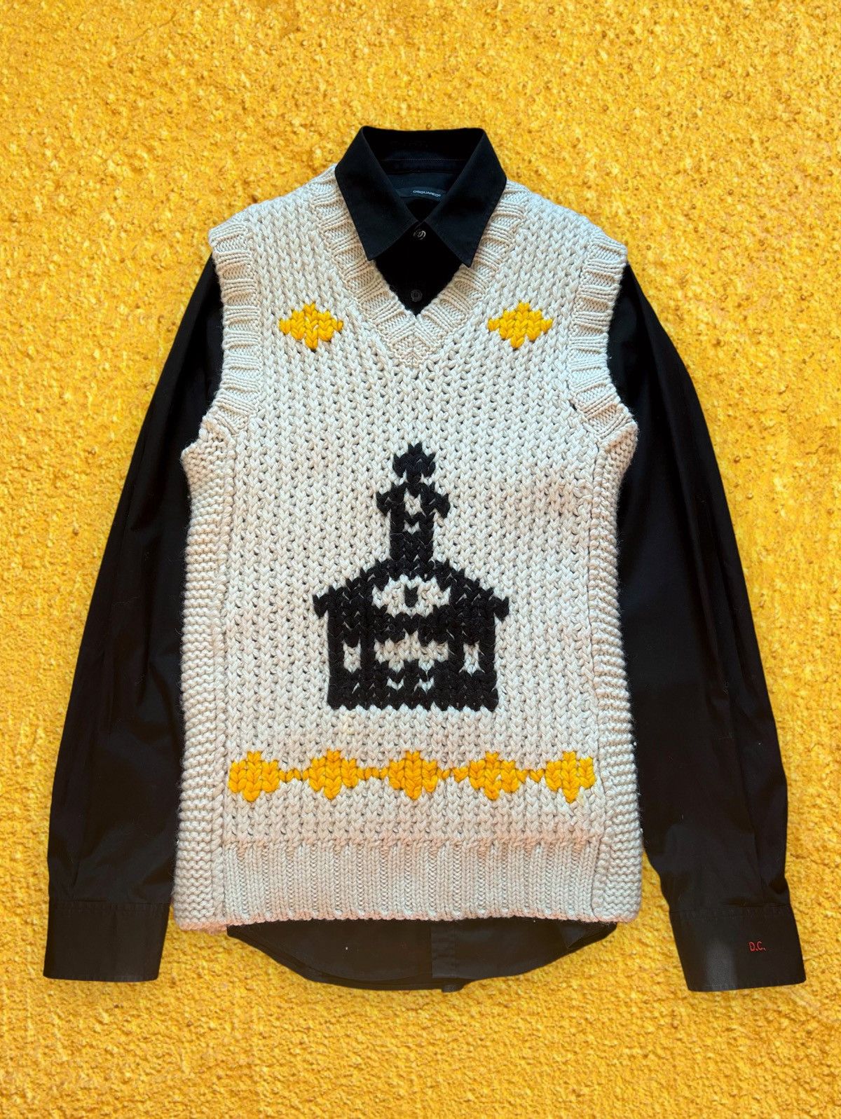Dsquared2 Dsquared2 Slim Fit Embroidered Logo Black Long Sleeve Shirt Size US M / EU 48-50 / 2 - 2 Thumbnail
