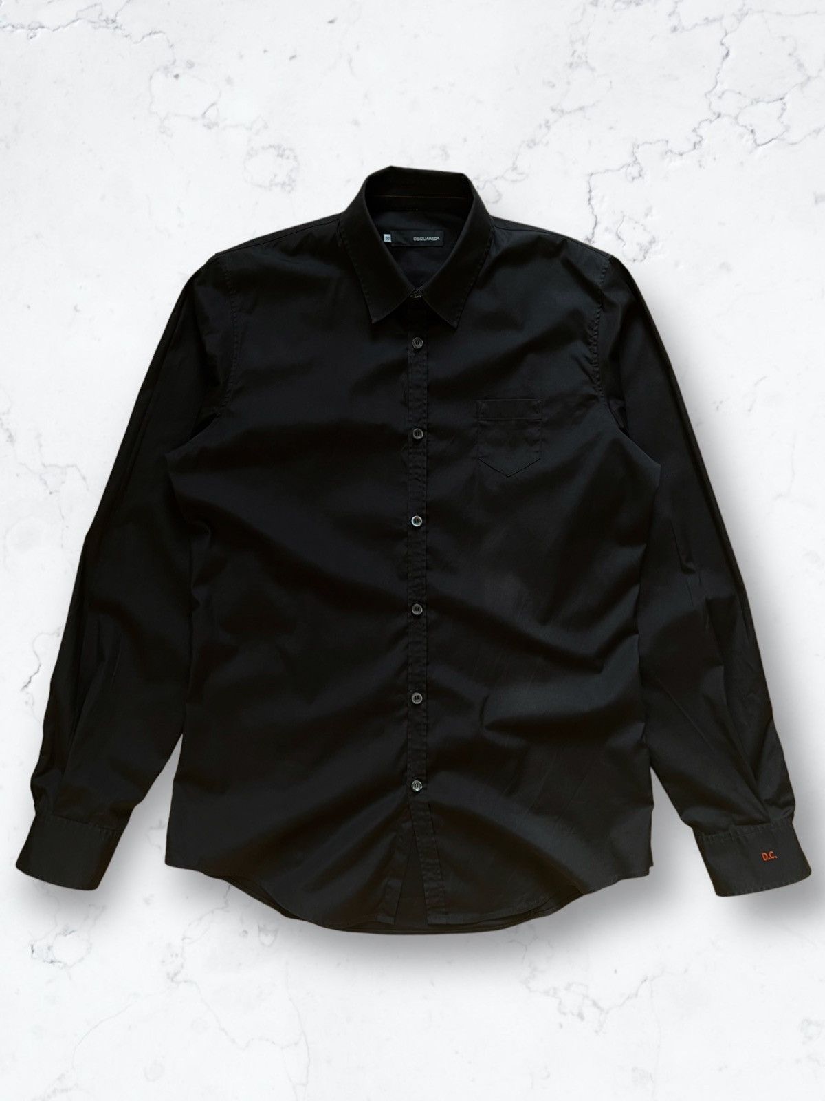 Dsquared2 Dsquared2 Slim Fit Embroidered Logo Black Long Sleeve Shirt Size US M / EU 48-50 / 2 - 1 Thumbnail