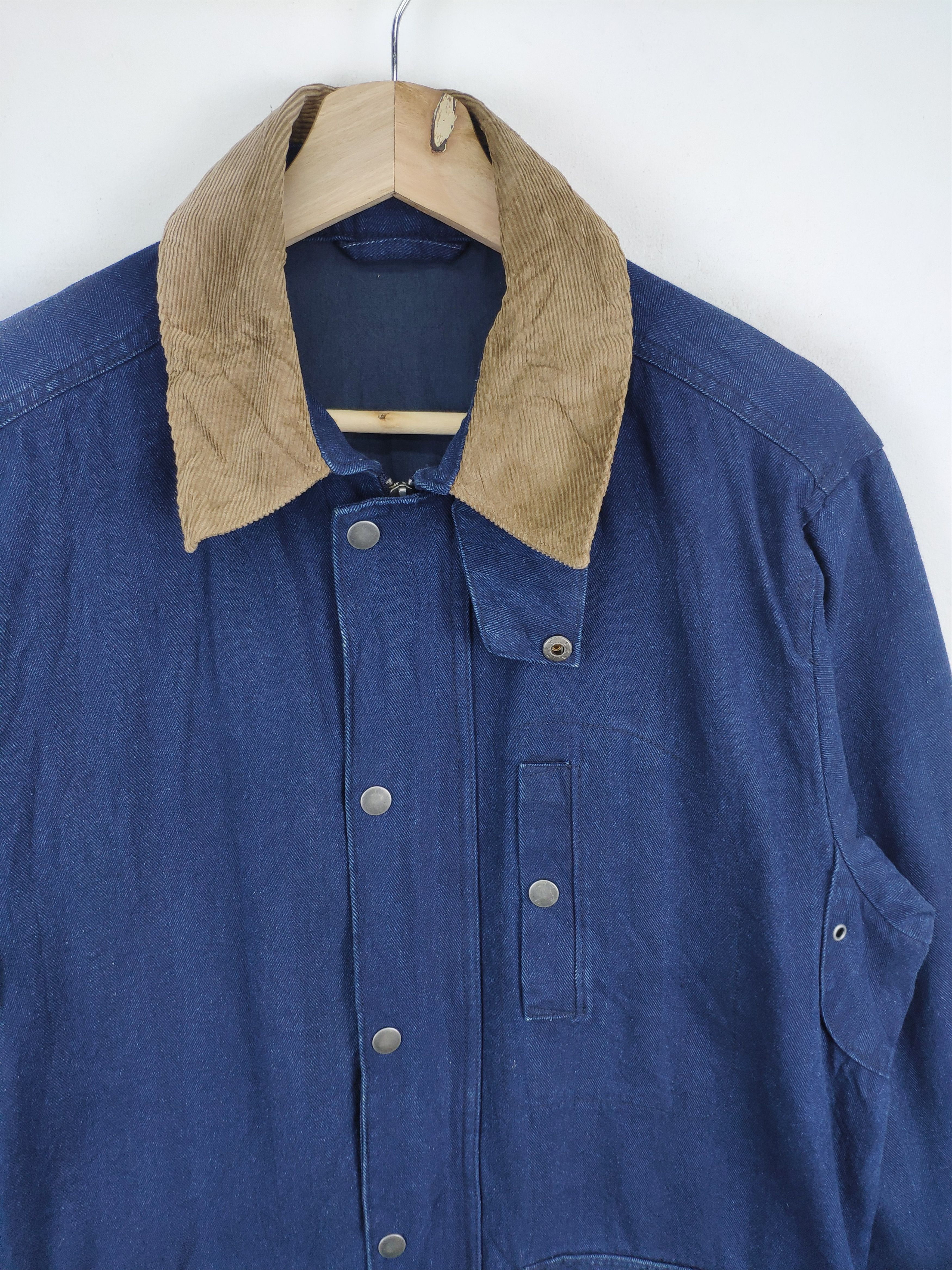 GU × Japanese Brand GU Denim Jacket Corduroy Collar Faded Colour Size US M / EU 48-50 / 2 - 13 Thumbnail