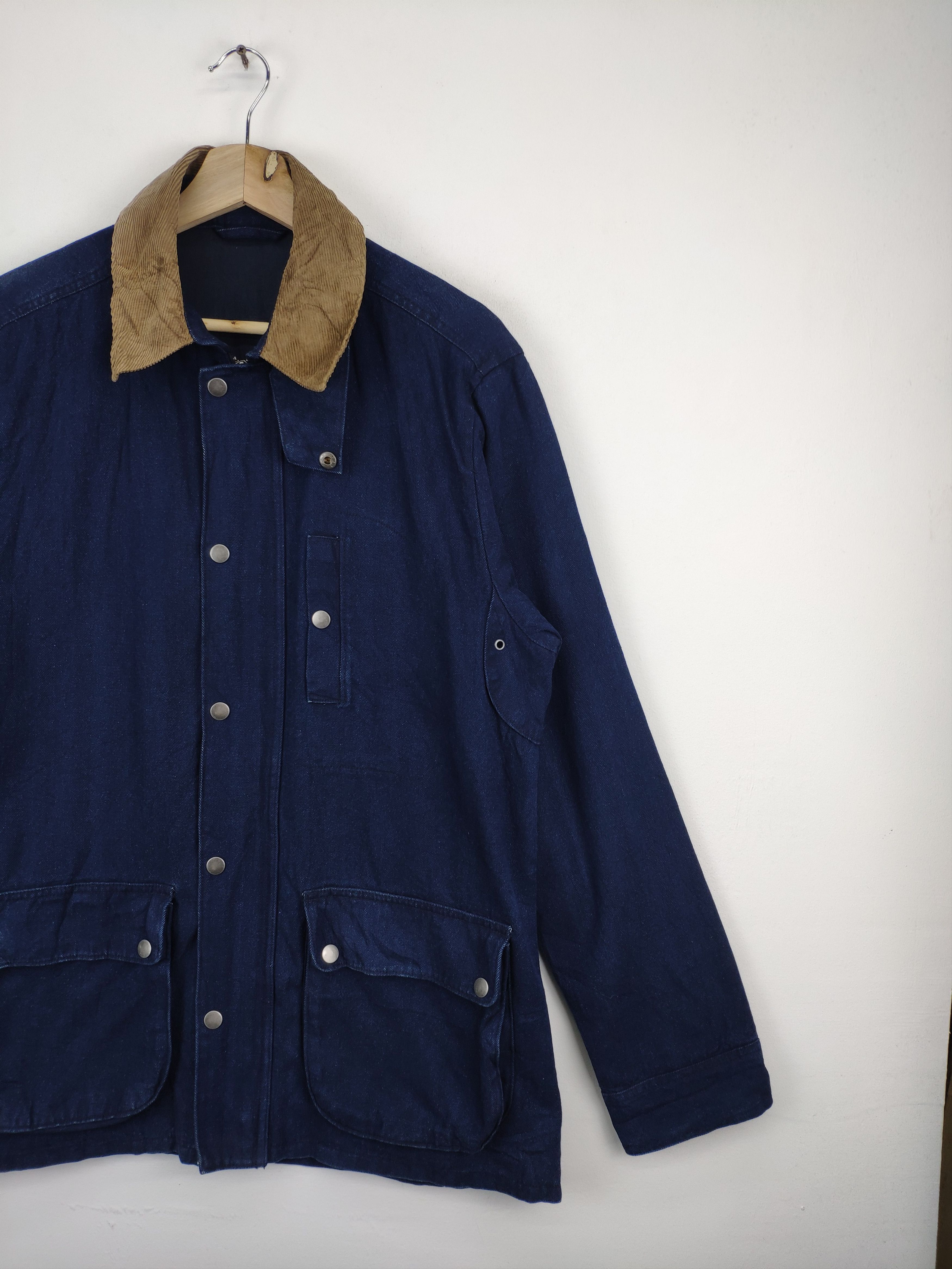 GU × Japanese Brand GU Denim Jacket Corduroy Collar Faded Colour Size US M / EU 48-50 / 2 - 5 Thumbnail