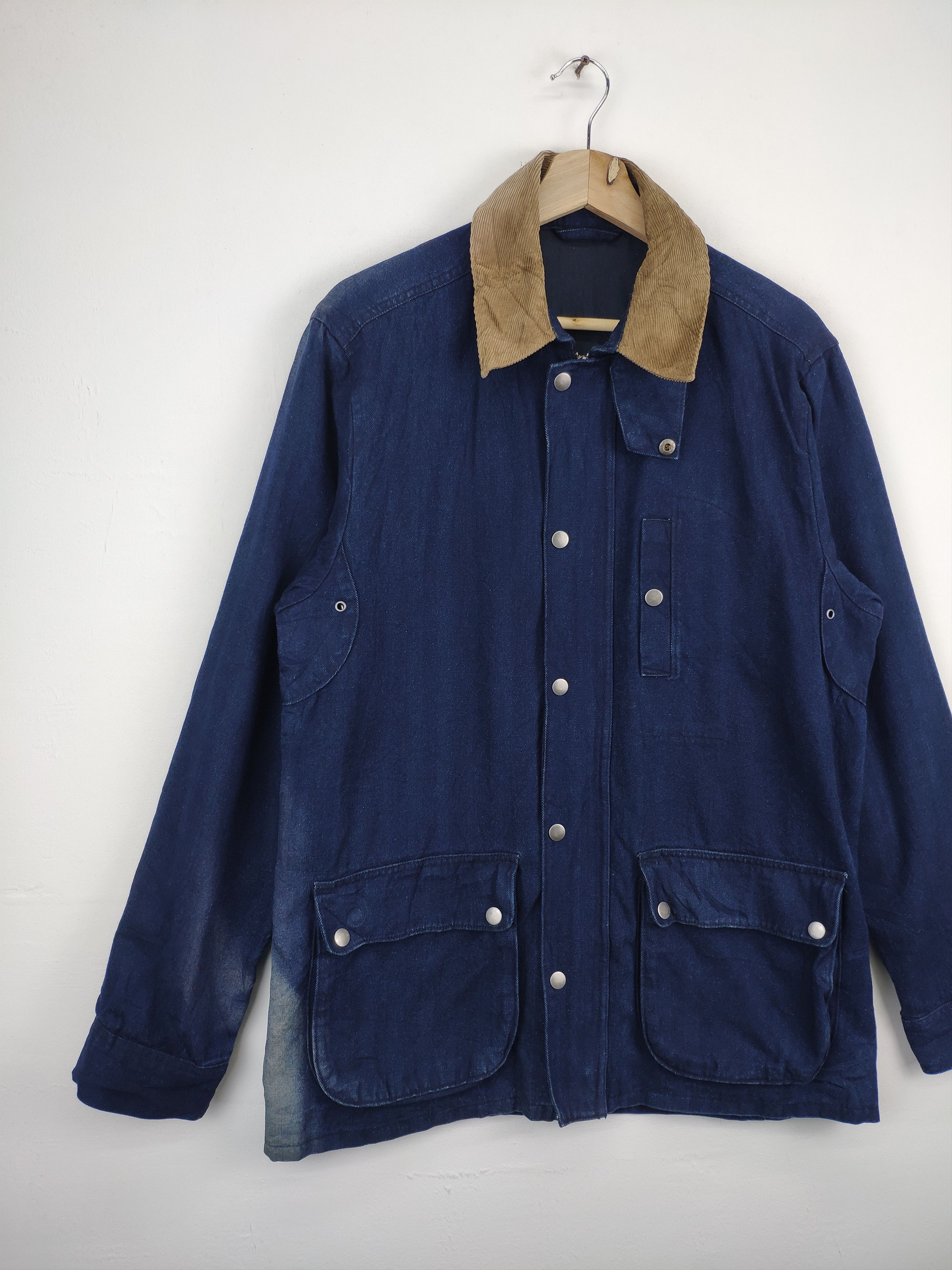 GU × Japanese Brand GU Denim Jacket Corduroy Collar Faded Colour Size US M / EU 48-50 / 2 - 6 Thumbnail