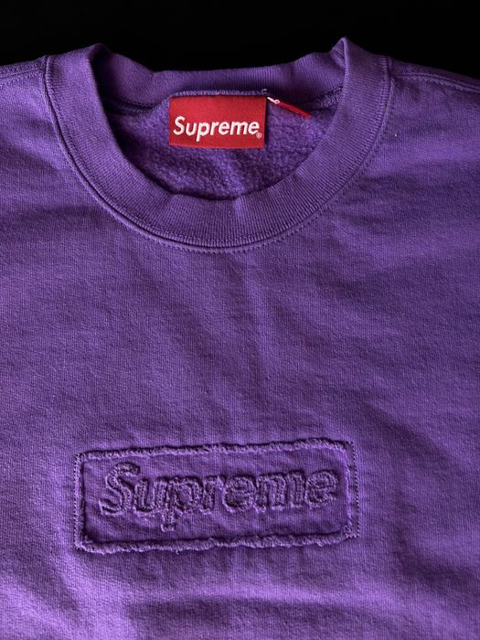 Supreme Supreme Cutout Box Logo Crewneck Violet | Grailed