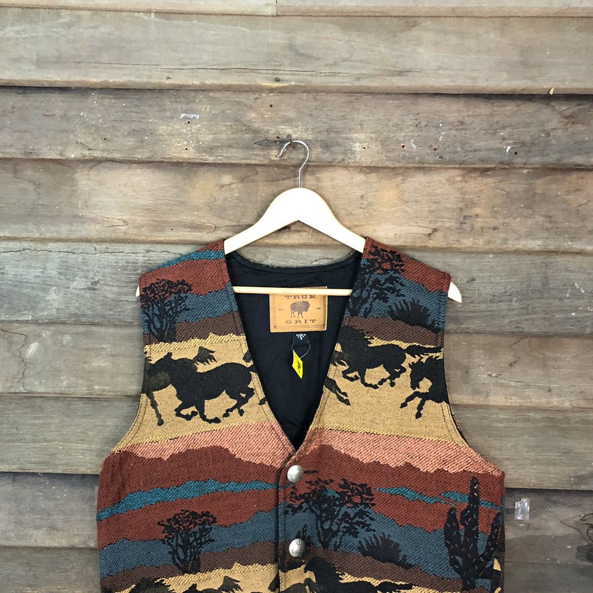 Vintage True Grit horse Brown vintage art Vests #2949 Size US L / EU 52-54 / 3 - 7 Thumbnail