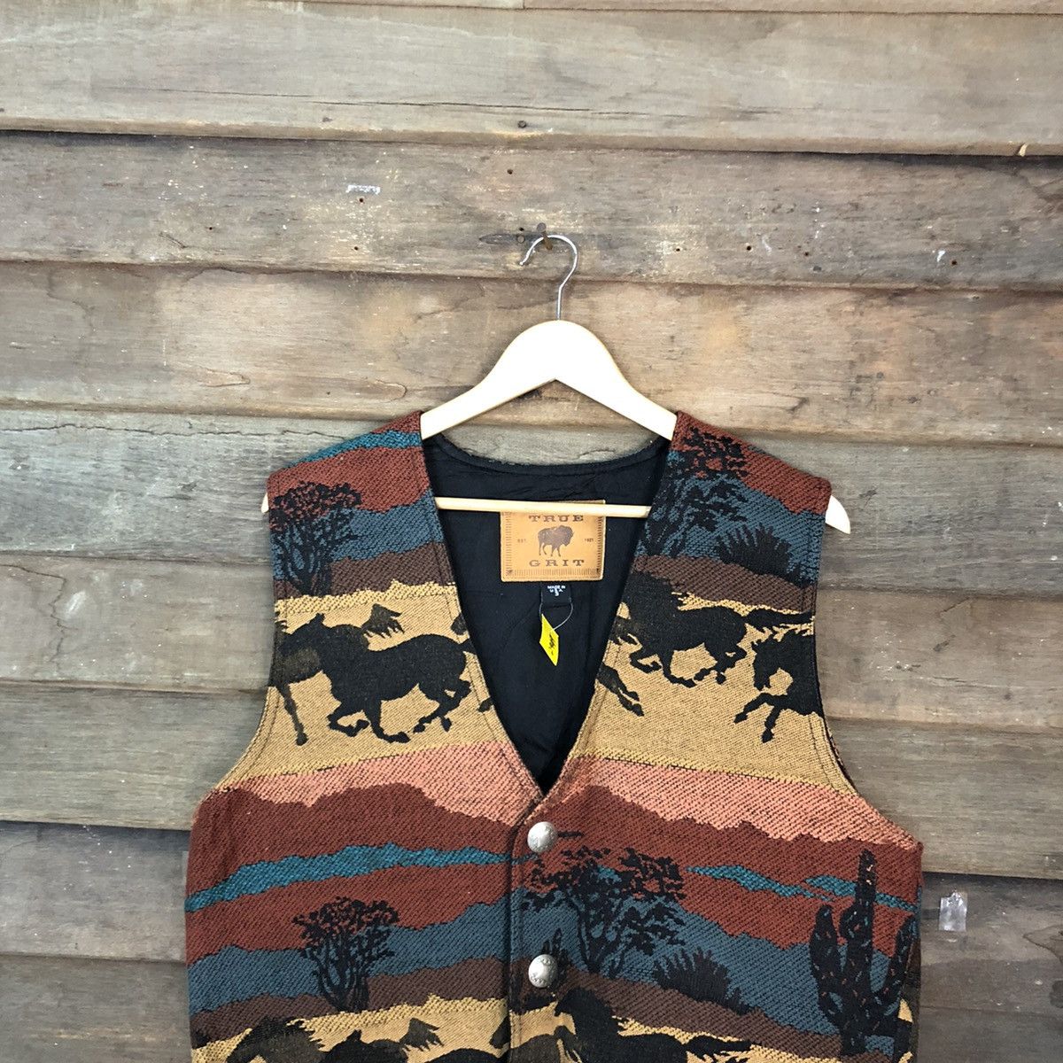 Vintage True Grit horse Brown vintage art Vests #2949 Size US L / EU 52-54 / 3 - 2 Thumbnail